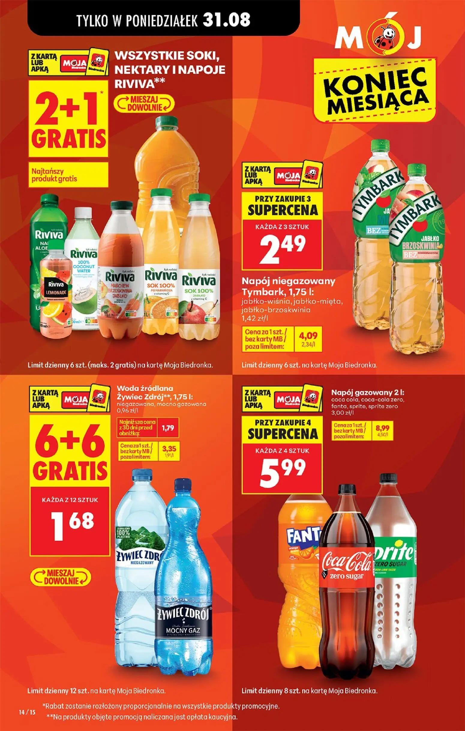 Biedronka gazetka, strona 16 z 113 — Napój gazowany 2 l: coca cola, coca-cola zero, fanta, sprite, sprite zero, Woda źródlan…