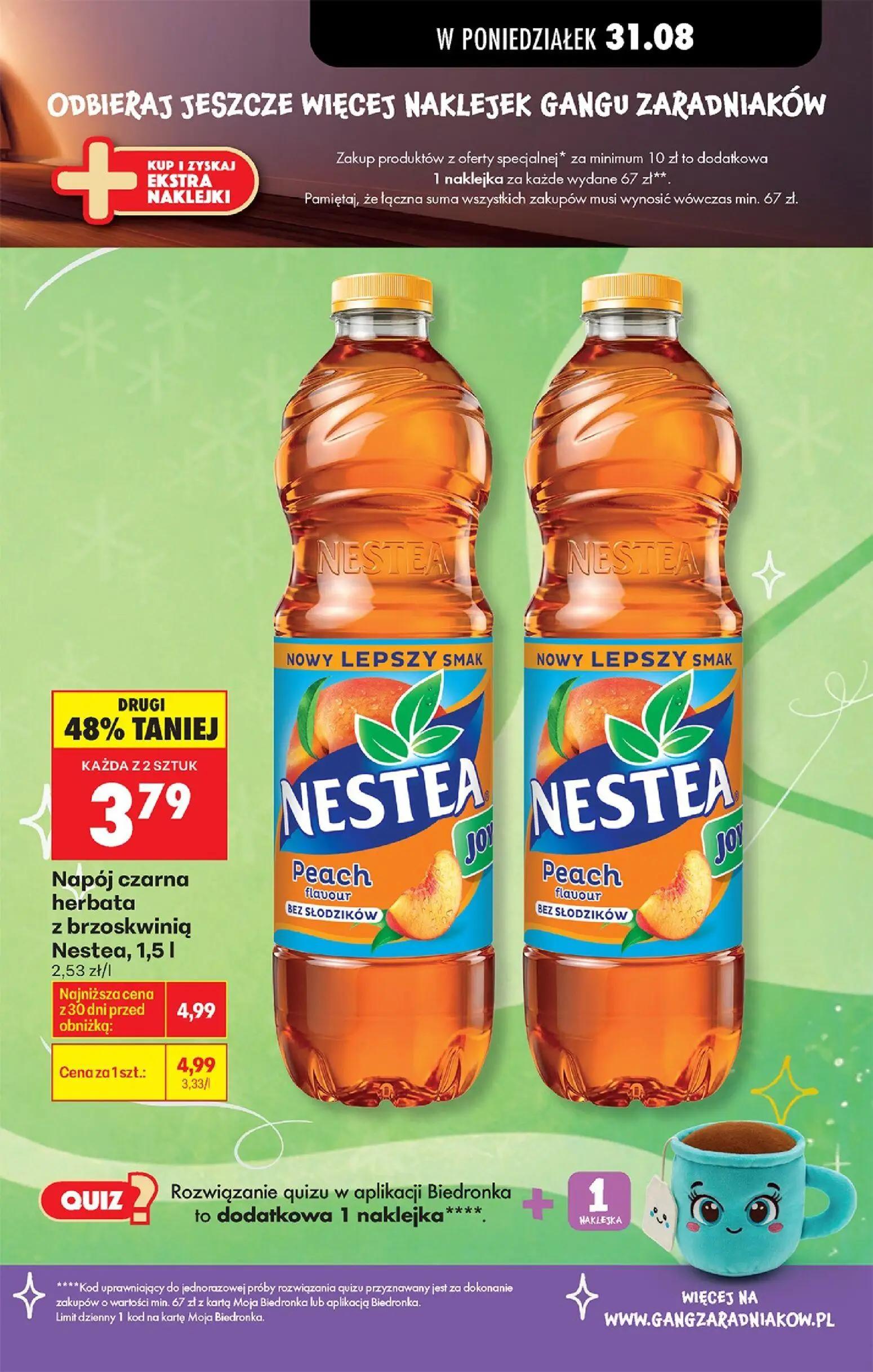 Biedronka gazetka, strona 47 z 113 — Napój czarna herbata z brzoskwinią Nestea