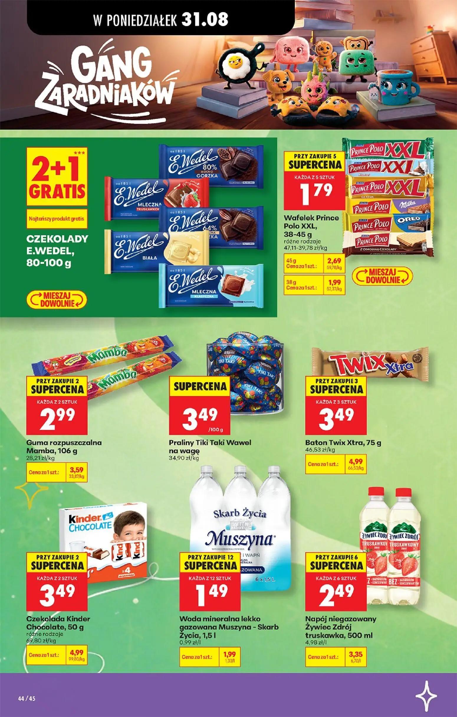Biedronka gazetka, strona 48 z 113 — Baton Twix Xtra, 75 g, Czekolada Kinder Chocolate, 50 g, Wafelek Prince Polo XXL, 38-45…