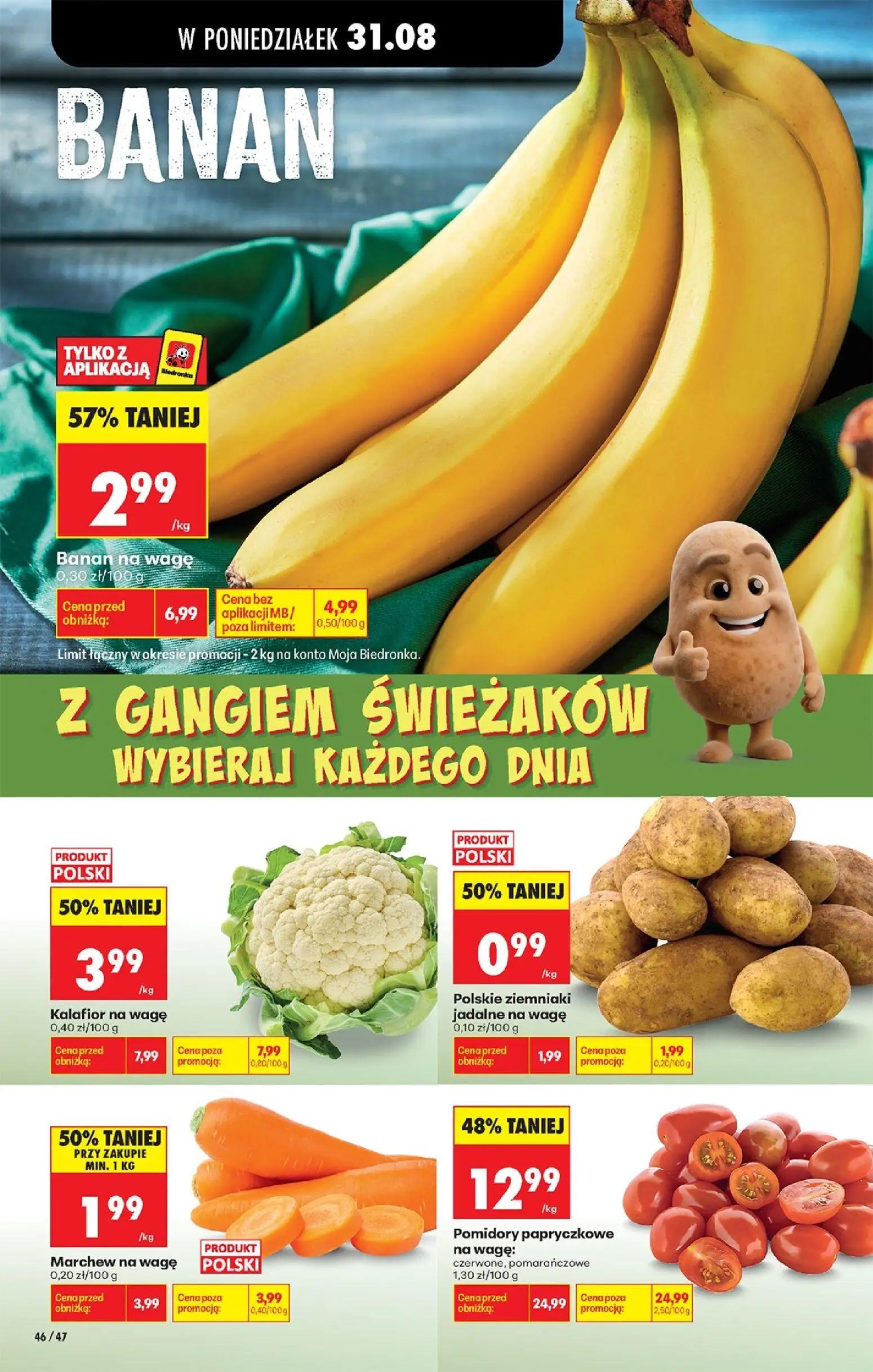 Biedronka gazetka, strona 54 z 113 — Pomidory papryczkowe na wagę, Banan, Kalafior na wagę