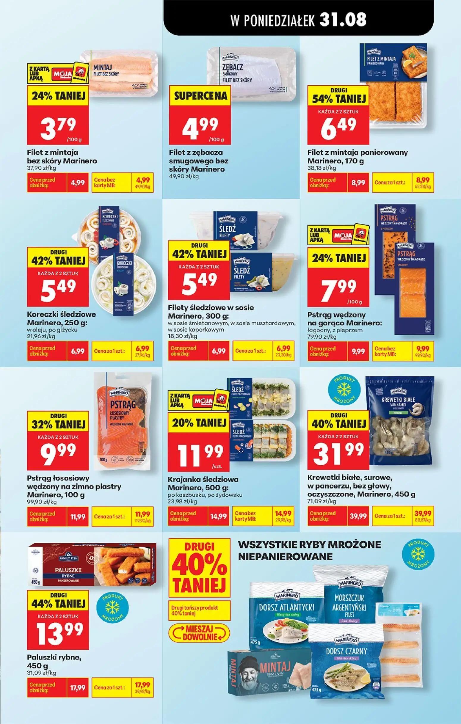 Biedronka gazetka, strona 67 z 113 — Krewetki białe, surowe, w pancerzu, bez głowy, oczyszczone, Marinero, 450 g, Paluszki r…