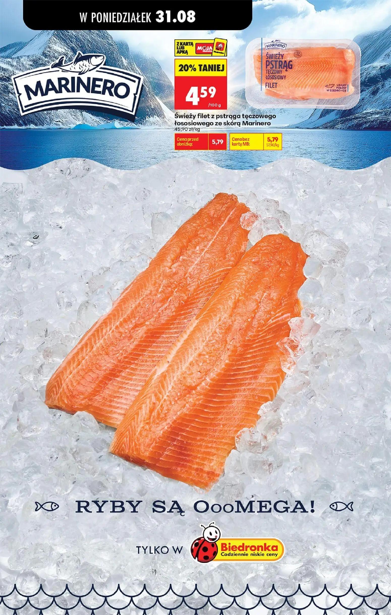 Biedronka gazetka, strona 68 z 113 — Świeży filet z pstrąga tęczowego łososiowego ze skórą Marinero