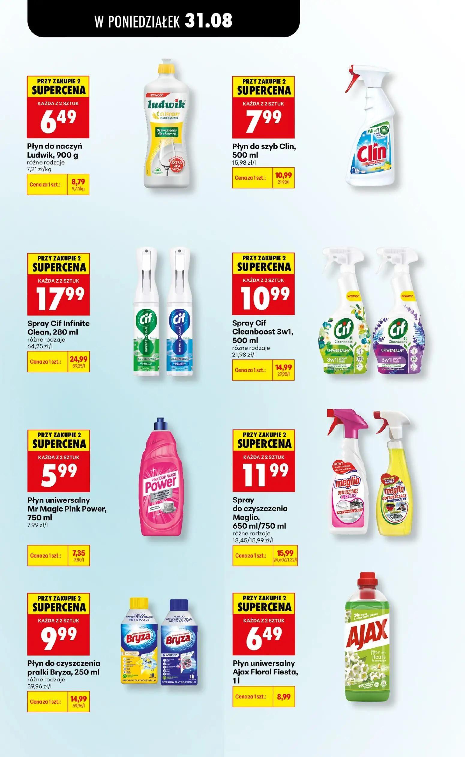 Biedronka gazetka, strona 104 z 113 — Płyn do naczyń Ludwik, Płyn do szyb Clin, Spray Cif Infinite Clean