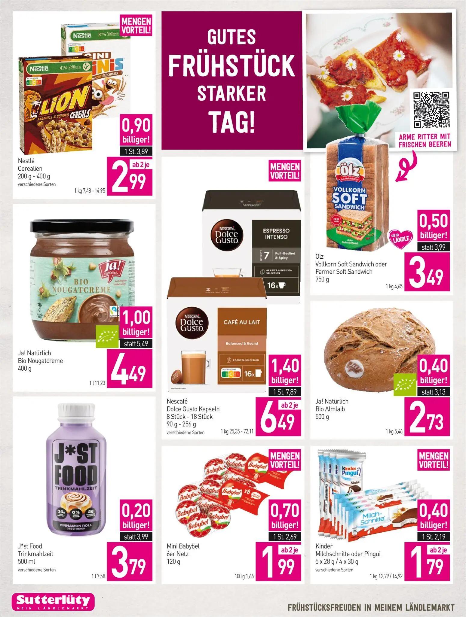 Sutterlüty Prospekt, Seite 2 von 8 — Nescafé Dolce Gusto Kapseln, Ja! Natürlich Bio Nougatcreme, Nestlé Cerealien