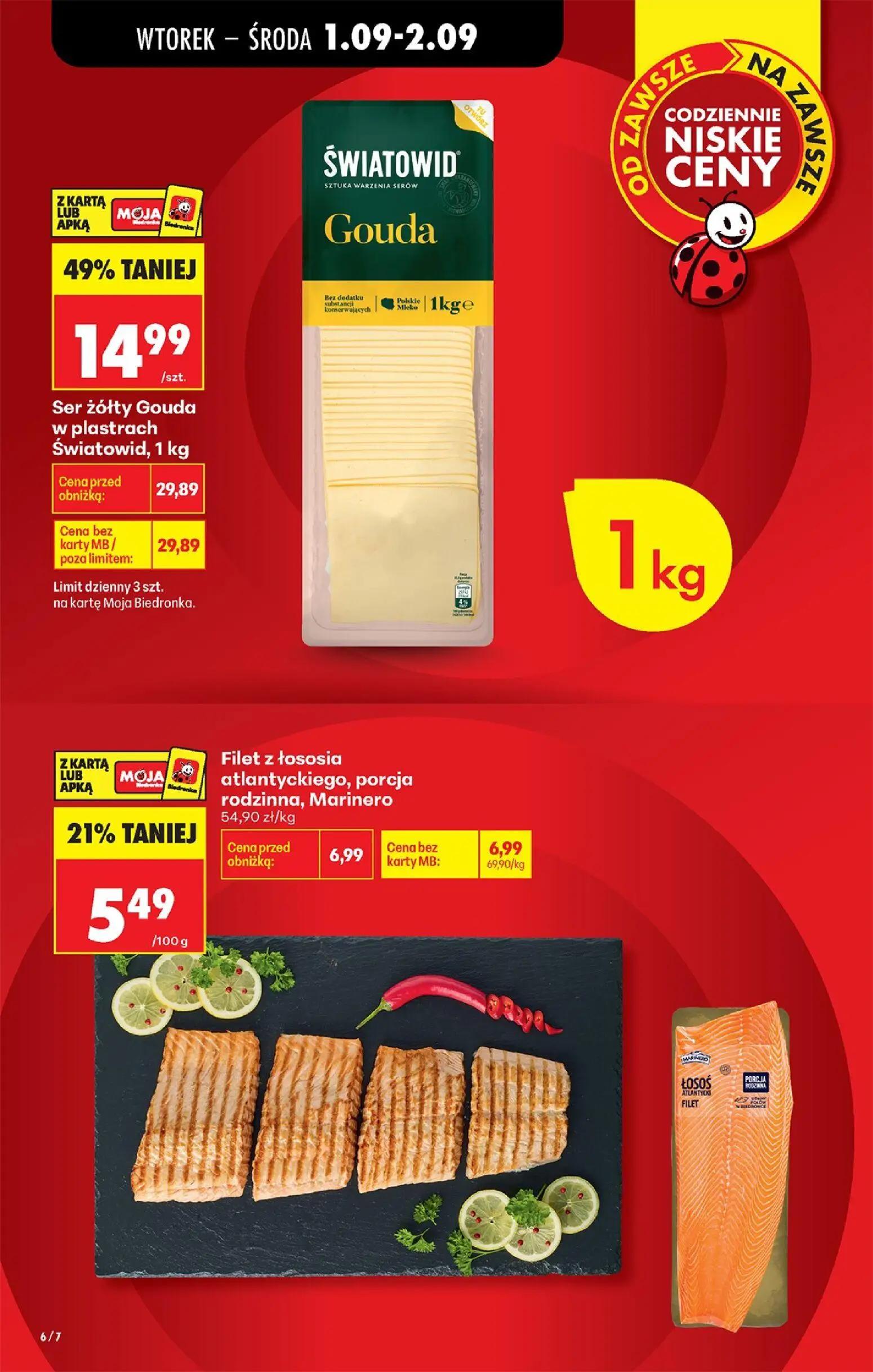 Biedronka gazetka, strona 6 z 89 — Ser żółty Gouda w plastrach Światowid
