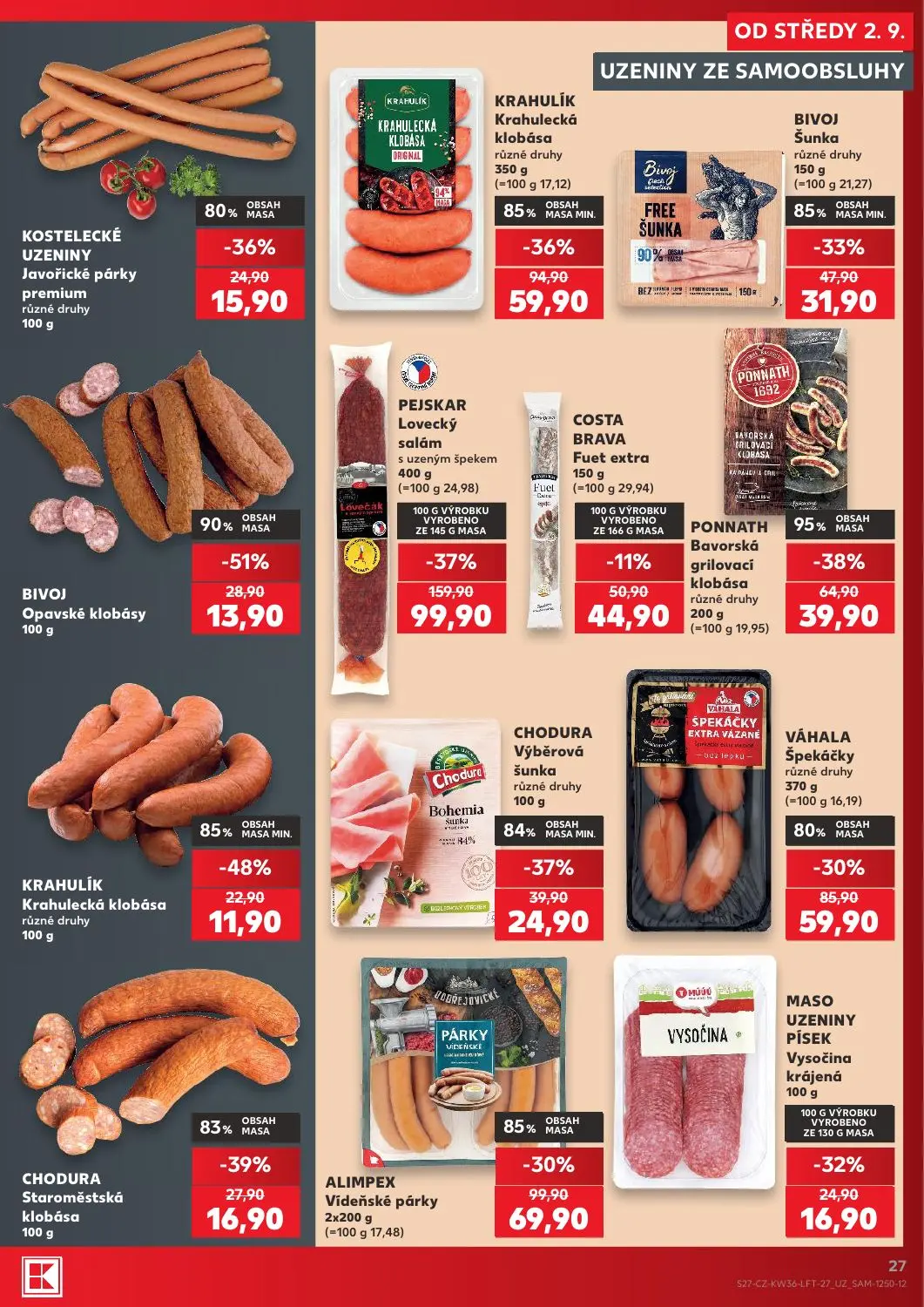 Kaufland leták, strana 27 z 54 — PONNATH Bavorská grilovací klobása různé druhy