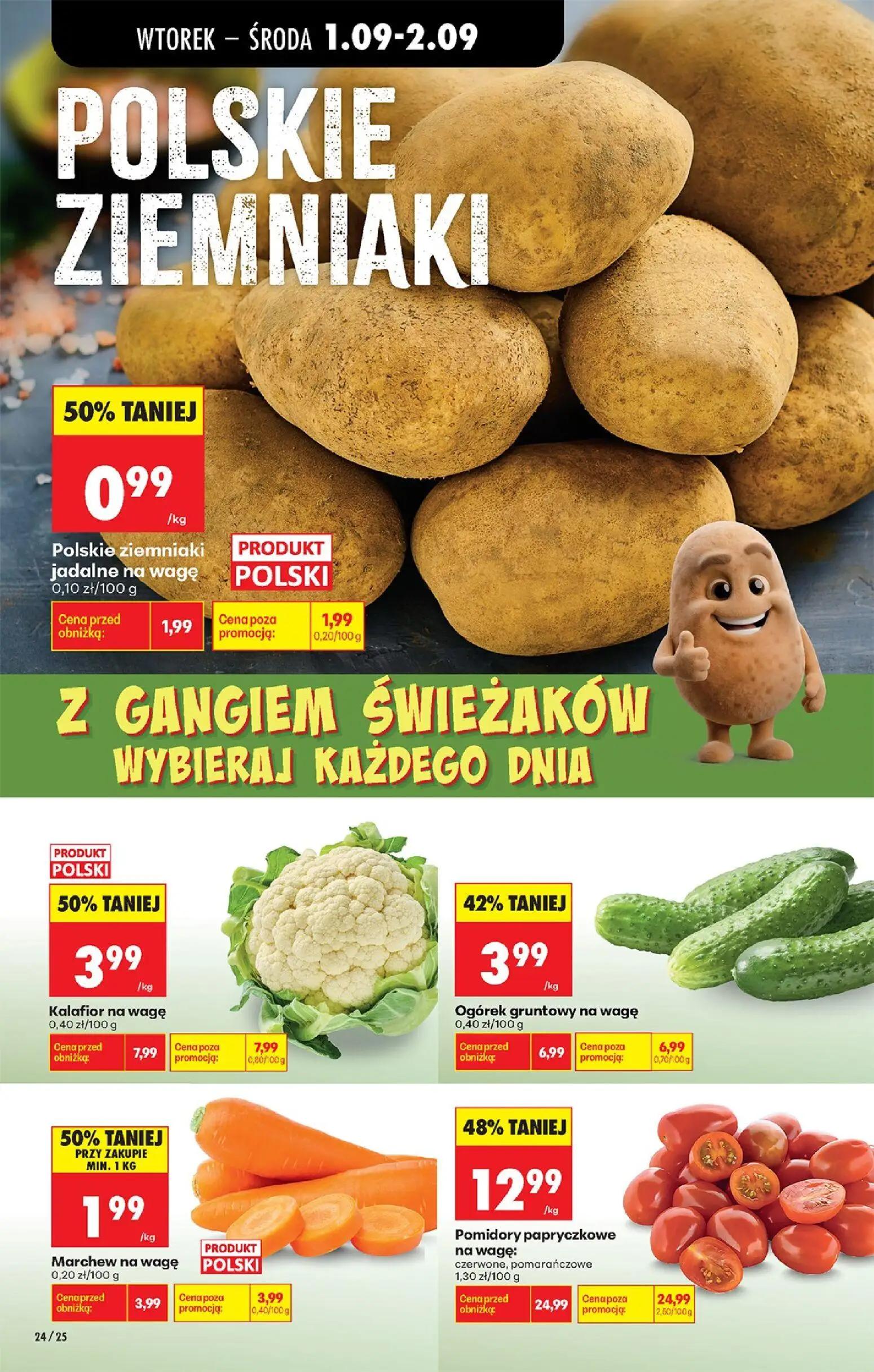 Biedronka gazetka, strona 30 z 89 — Pomidory papryczkowe na wagę: czerwone, pomarańczowe, Kalafior na wagę, Ogórek gruntowy …