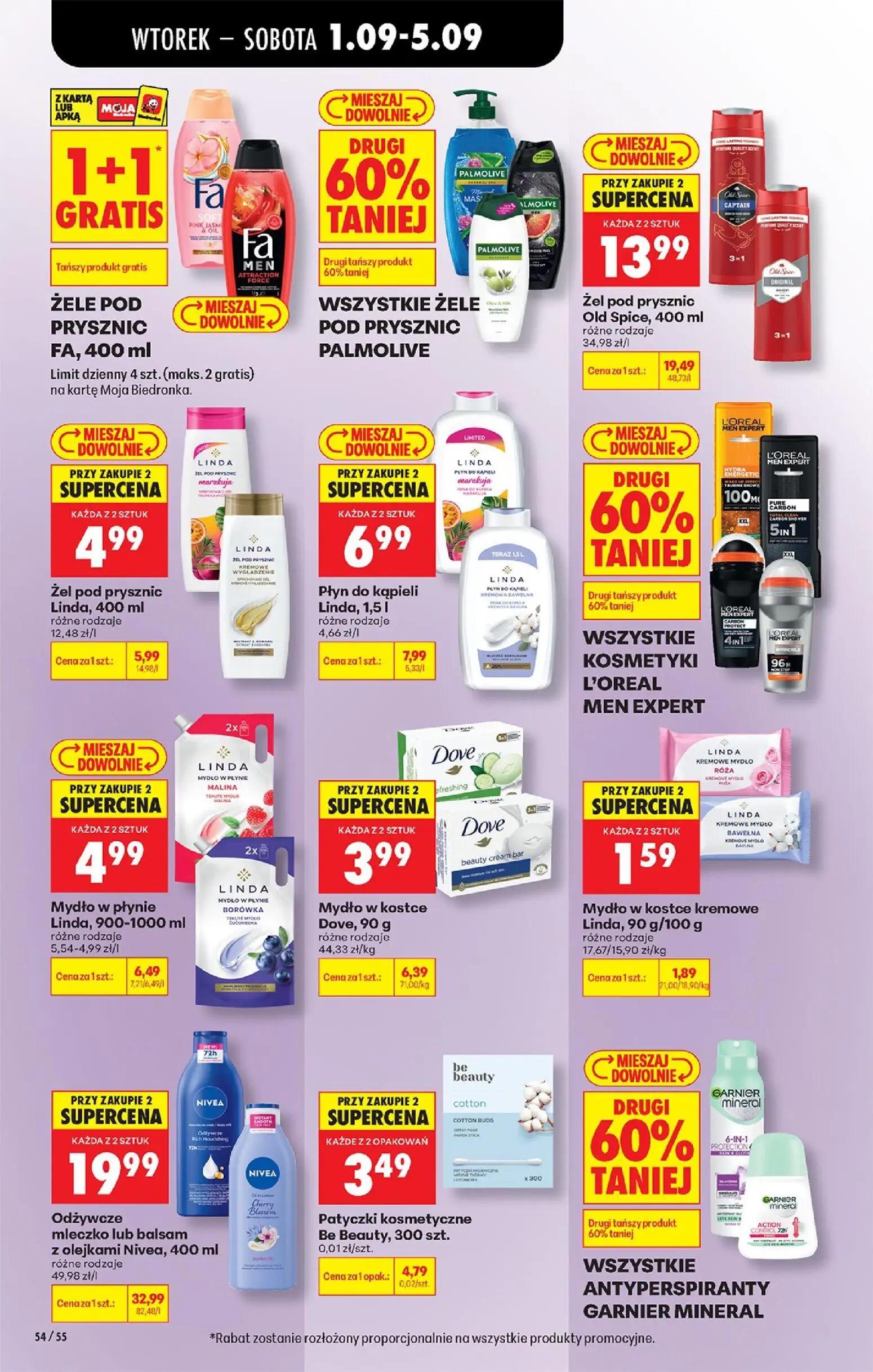 Biedronka gazetka, strona 72 z 89 — Odżywcze mleczko lub balsam z olejkami Nivea, Żel pod prysznic Old Spice, Mydło w kostce…