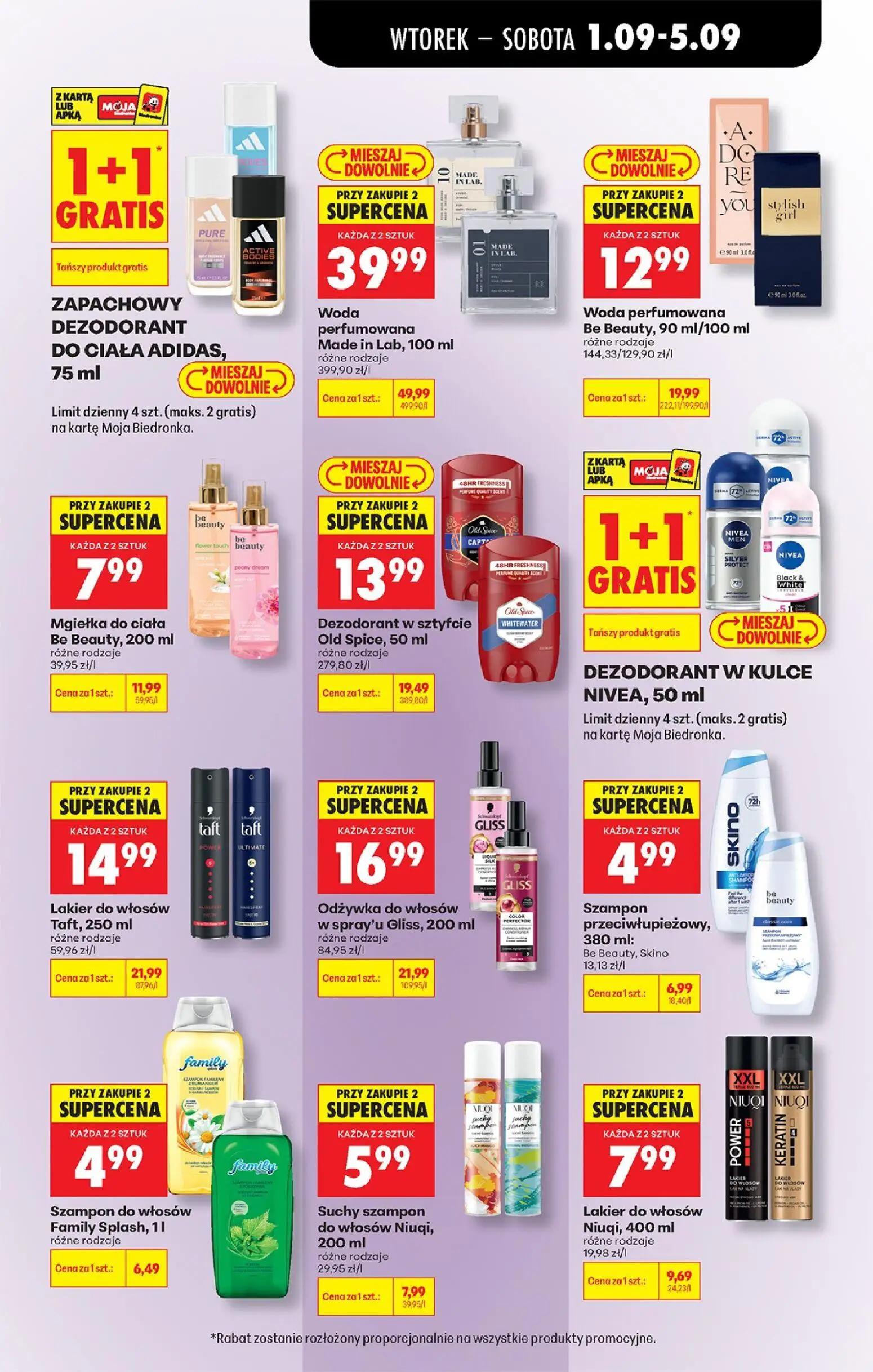 Biedronka gazetka, strona 73 z 89 — Woda perfumowana Made in Lab, Woda perfumowana Be Beauty, Lakier do włosów Taft