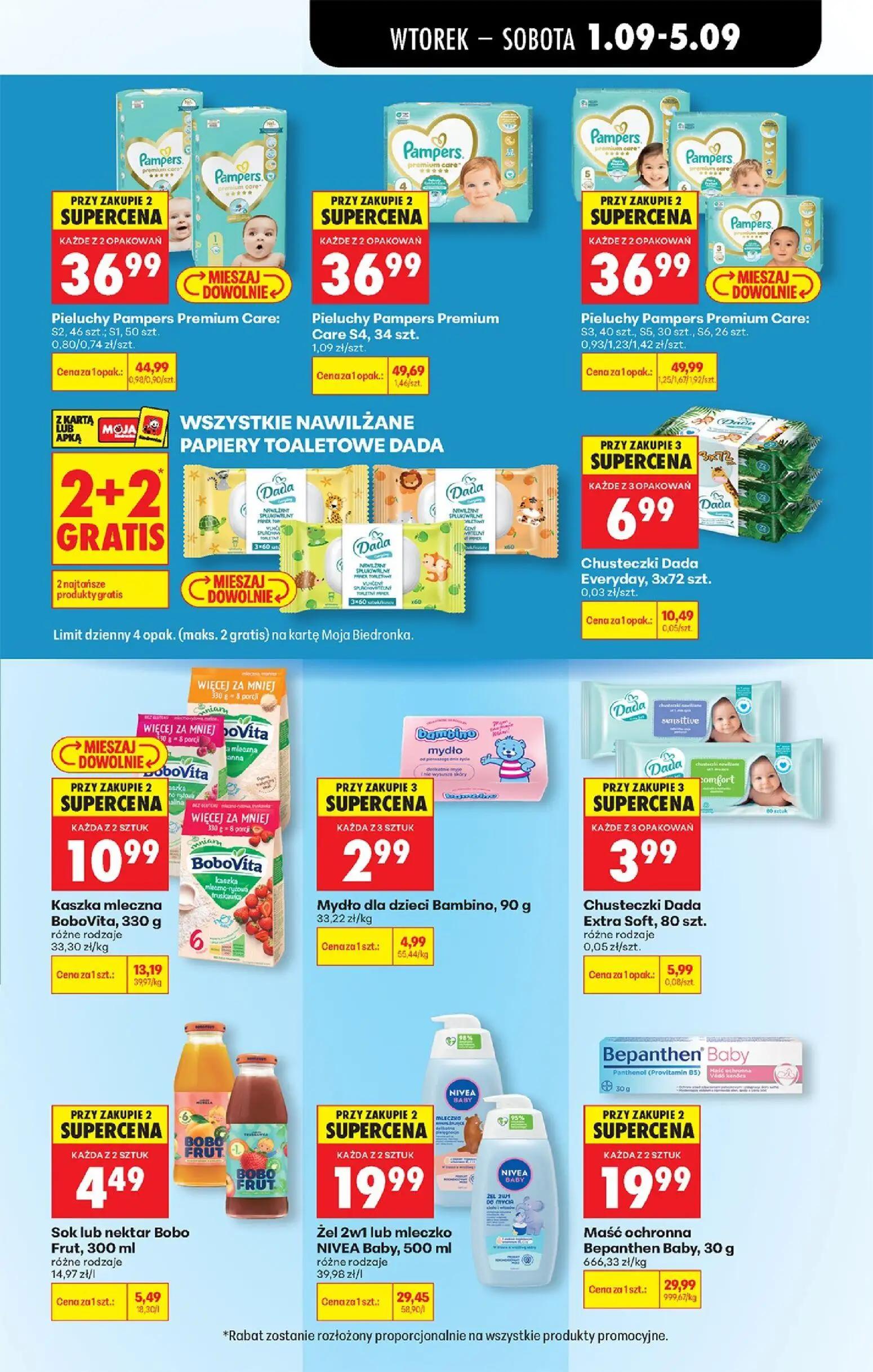 Biedronka gazetka, strona 79 z 89 — Pieluchy Pampers Premium Care: S3, 40 szt., S5, 30 szt., S6, 26 szt., Pieluchy Pampers P…
