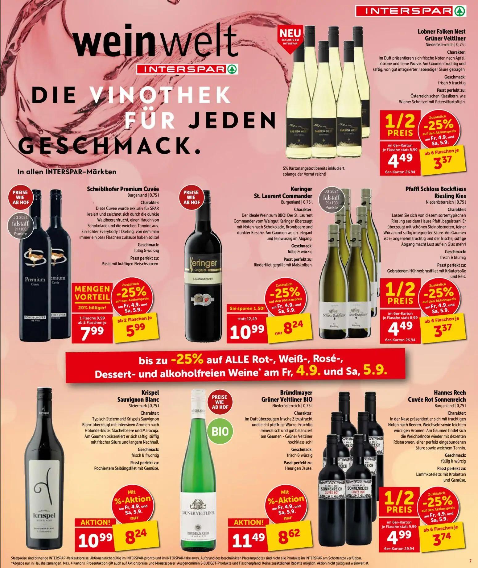 Interspar Prospekt, Seite 8 von 17 — Hannes Reeh Cuvée Rot Sonnenreich Burgenland, Lobner Falken Nest Grüner Veltliner Niede…