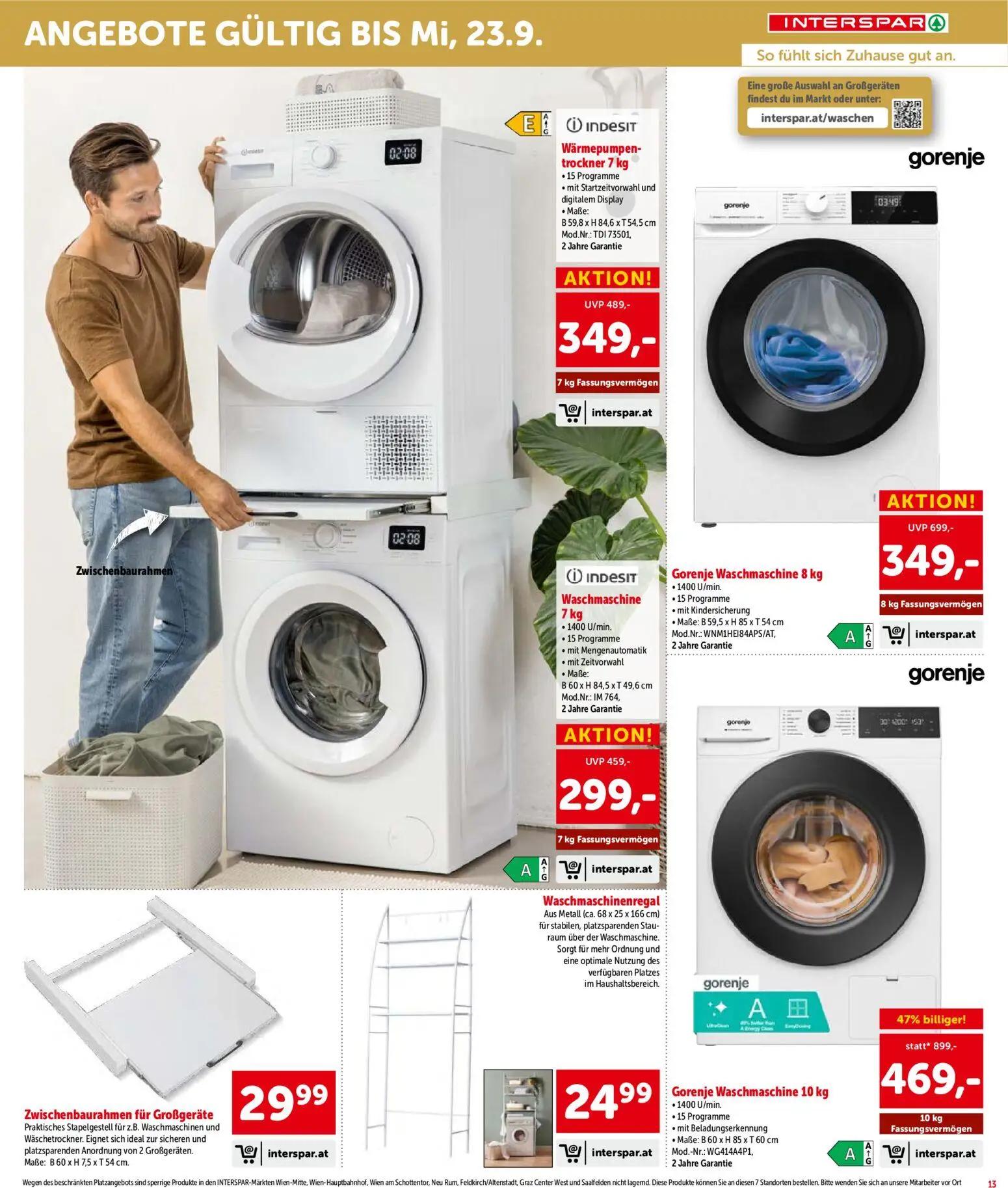 Interspar Prospekt, Seite 14 von 17 — Gorenje Waschmaschine, Gorenje Waschmaschine, INDESIT Waschmaschine