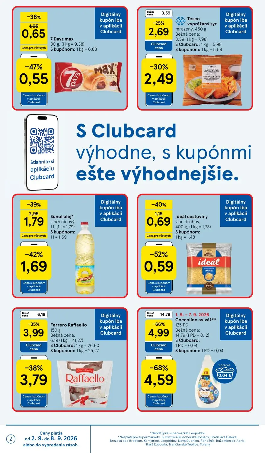 Tesco Supermarket leták, strana 2 z 29 — Coccolino aviváž**, Ferrero Raffaello, 7 Days max