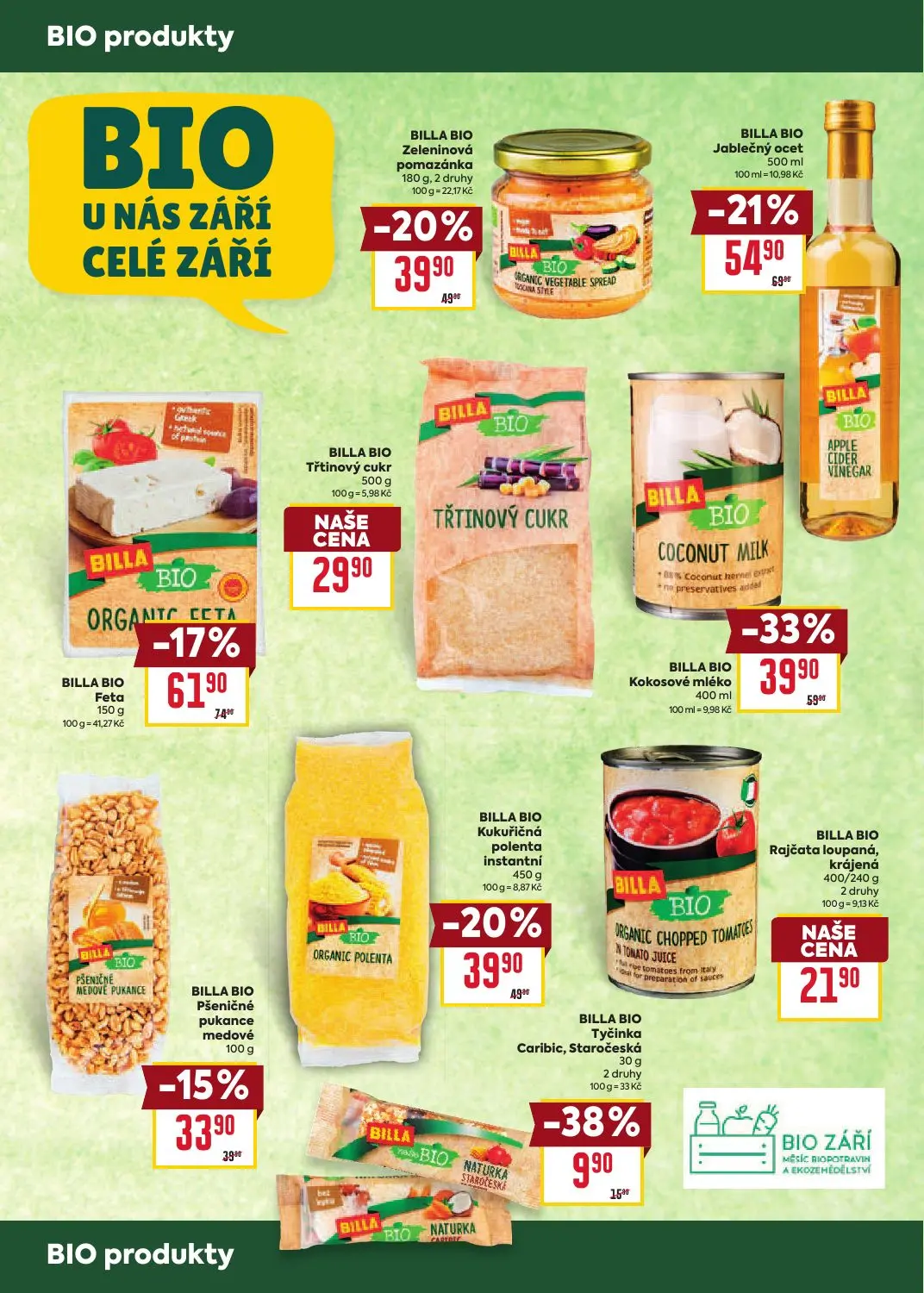 Billa leták, strana 2 z 13 — BILLA BIO Kokosové mléko, BILLA BIO Jablečný ocet, BILLA BIO Feta