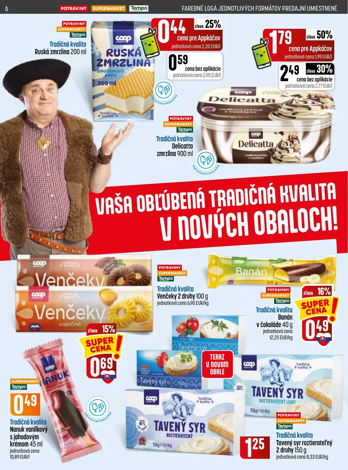 Coop Jednota leták, strana 6 z 32 — Delicatta zmrzlina, Ruská zmrzlina, Venčeky