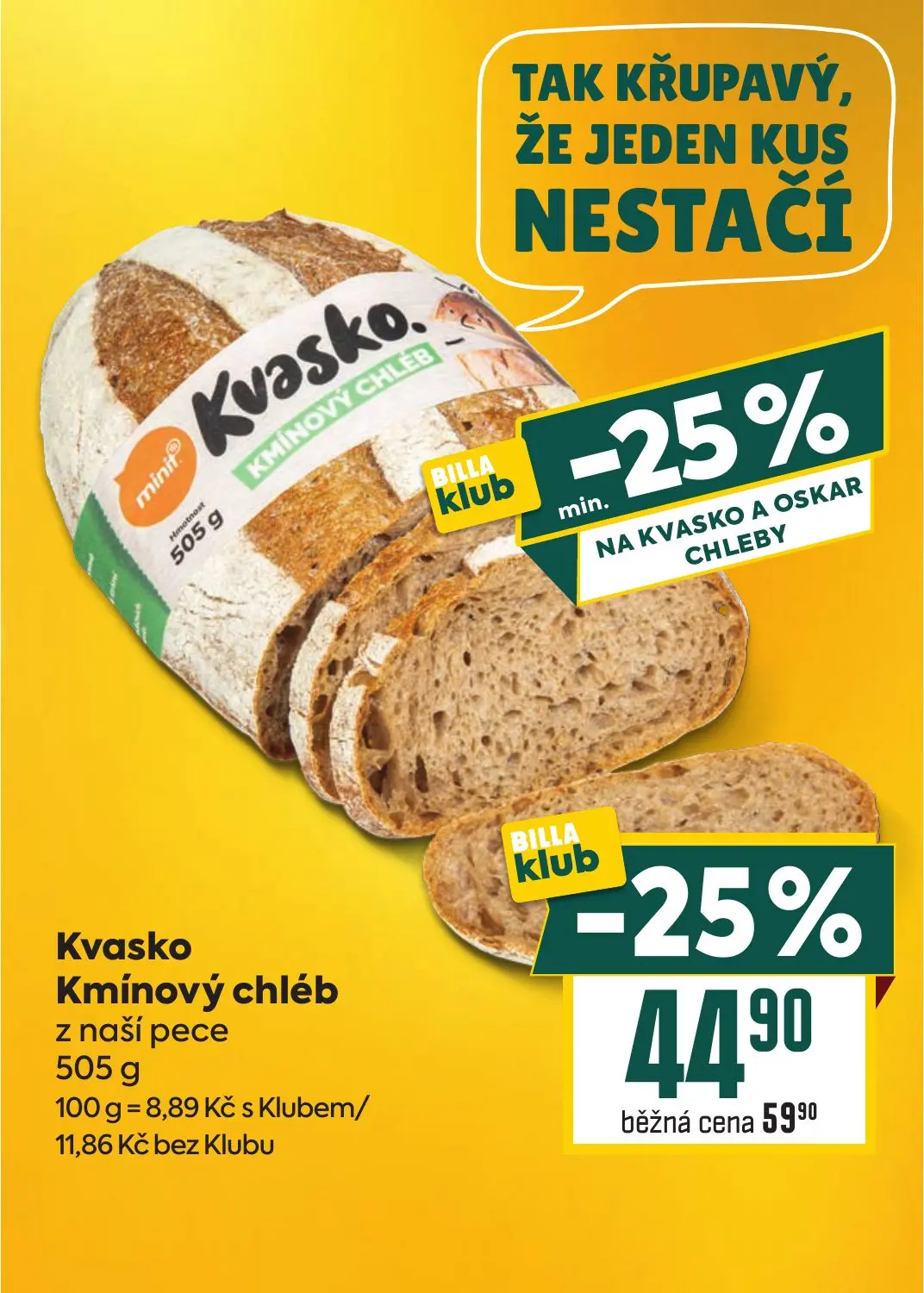 Billa leták, strana 7 z 39 — Kvasko Kmínový chléb z naší pece