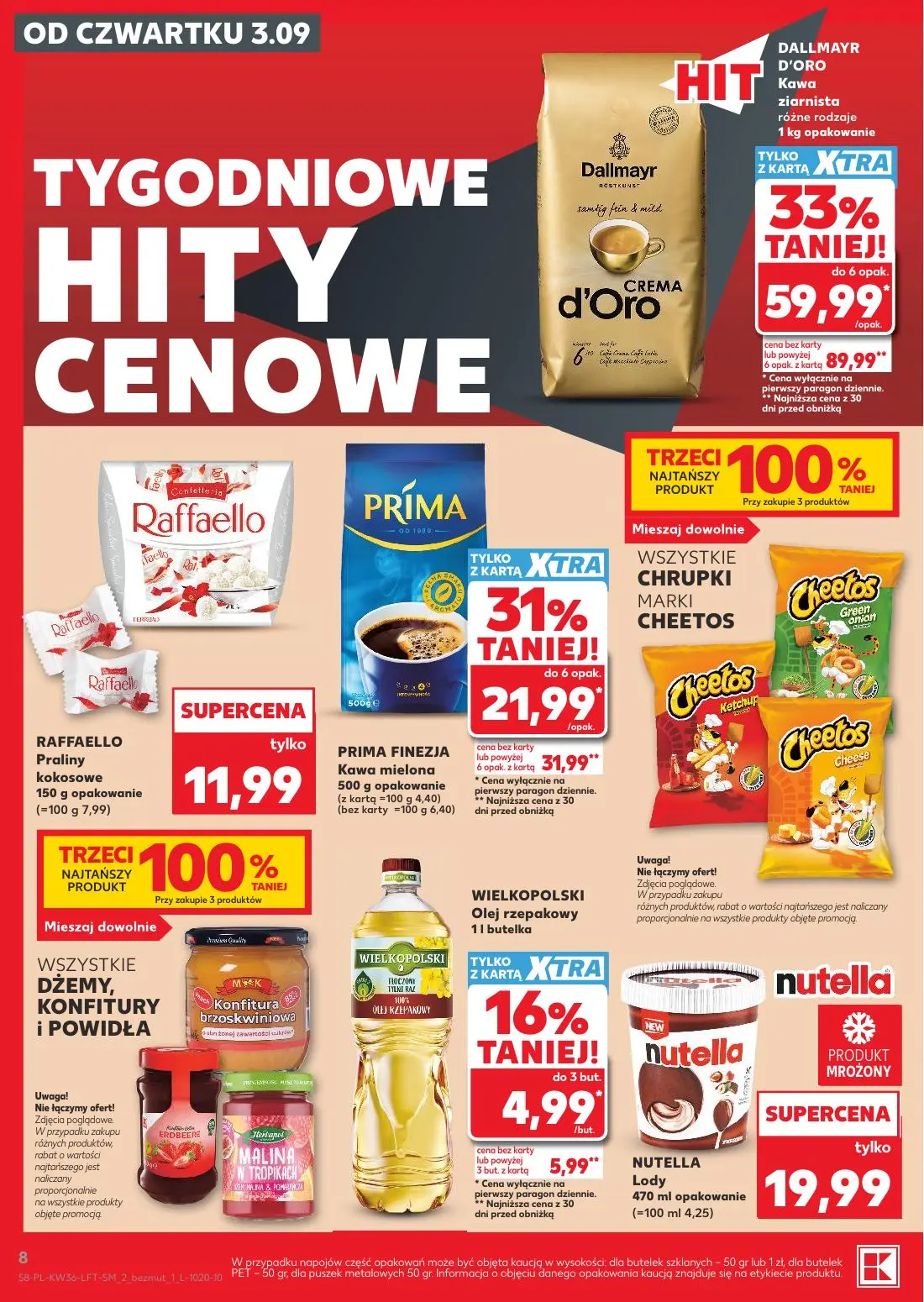 Kaufland gazetka, strona 8 z 61 — DALLMAYR D'ORO Kawa ziarnista różne rodzaje, PRIMA FINEZJA Kawa mielona