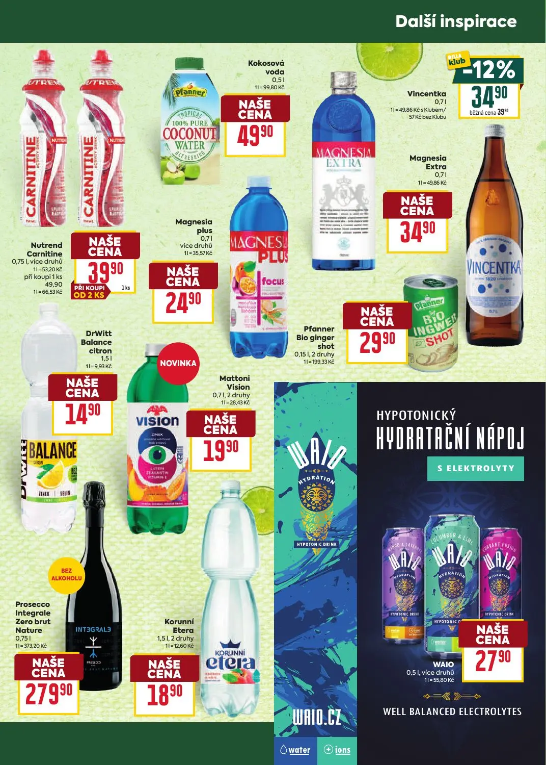 Billa leták, strana 11 z 13 — Vincentka, Nutrend Carnitine, Kokosová voda