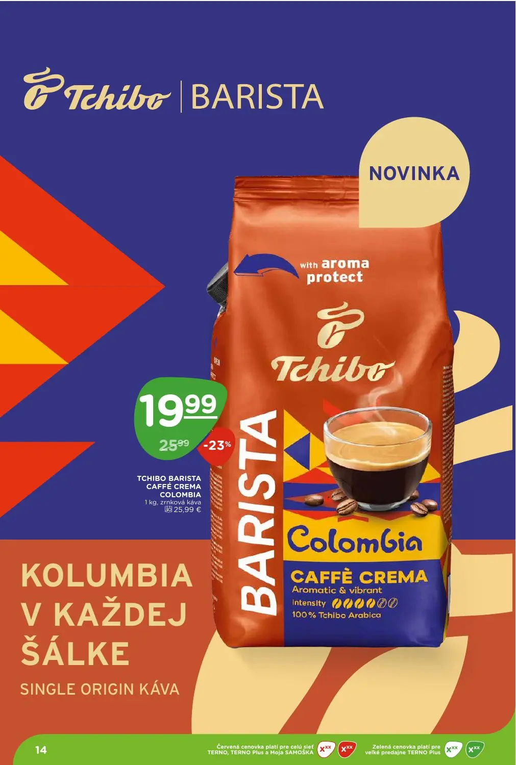 Terno leták, strana 14 z 28 — TCHIBO BARISTA CAFFÉ CREMA COLOMBIA