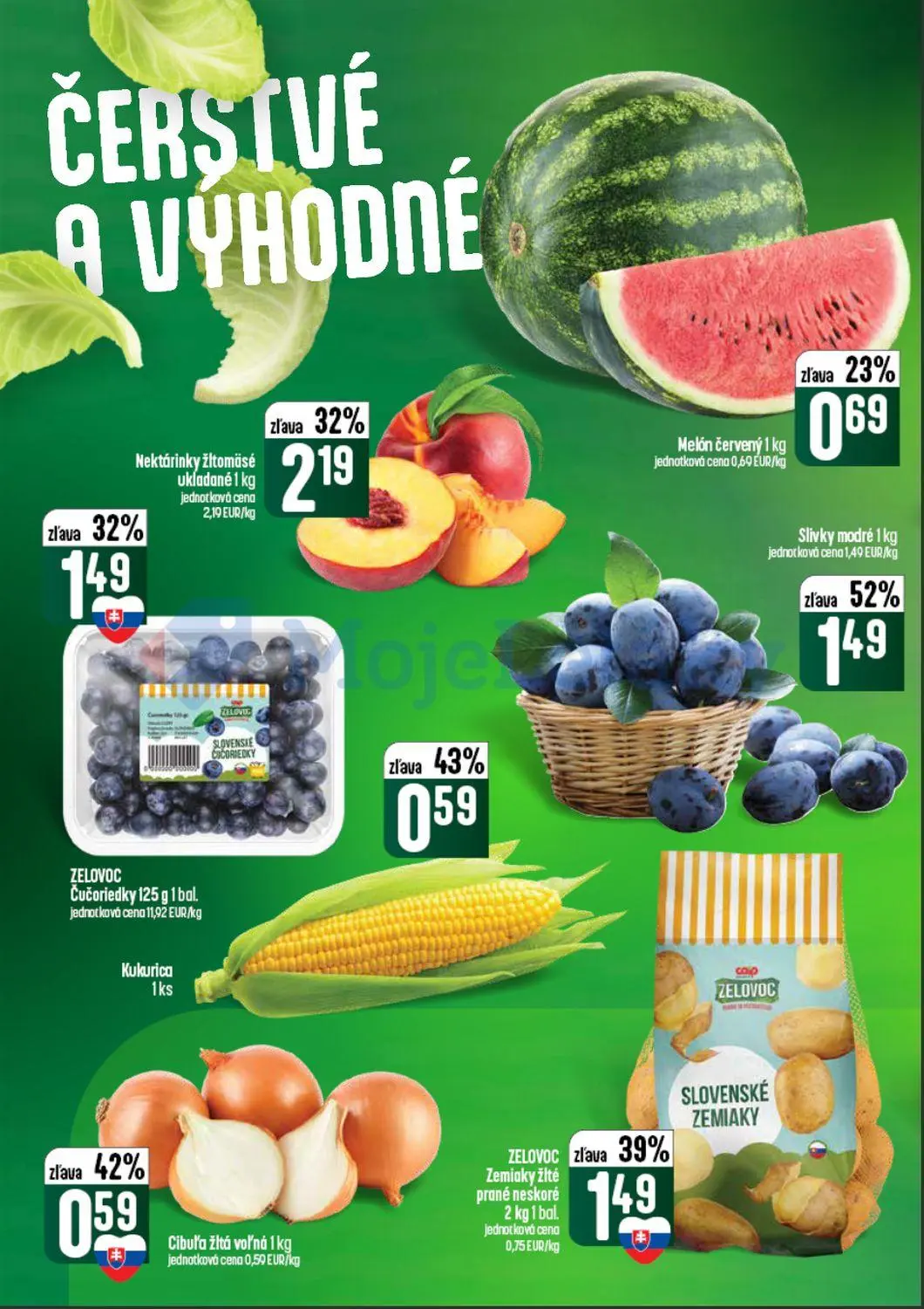 Coop Tempo leták, strana 6 z 60 — Slivky modré, Nektárinky žĺtomäsé ukladané, ZELOVOC Zemiaky žlté prané neskoré