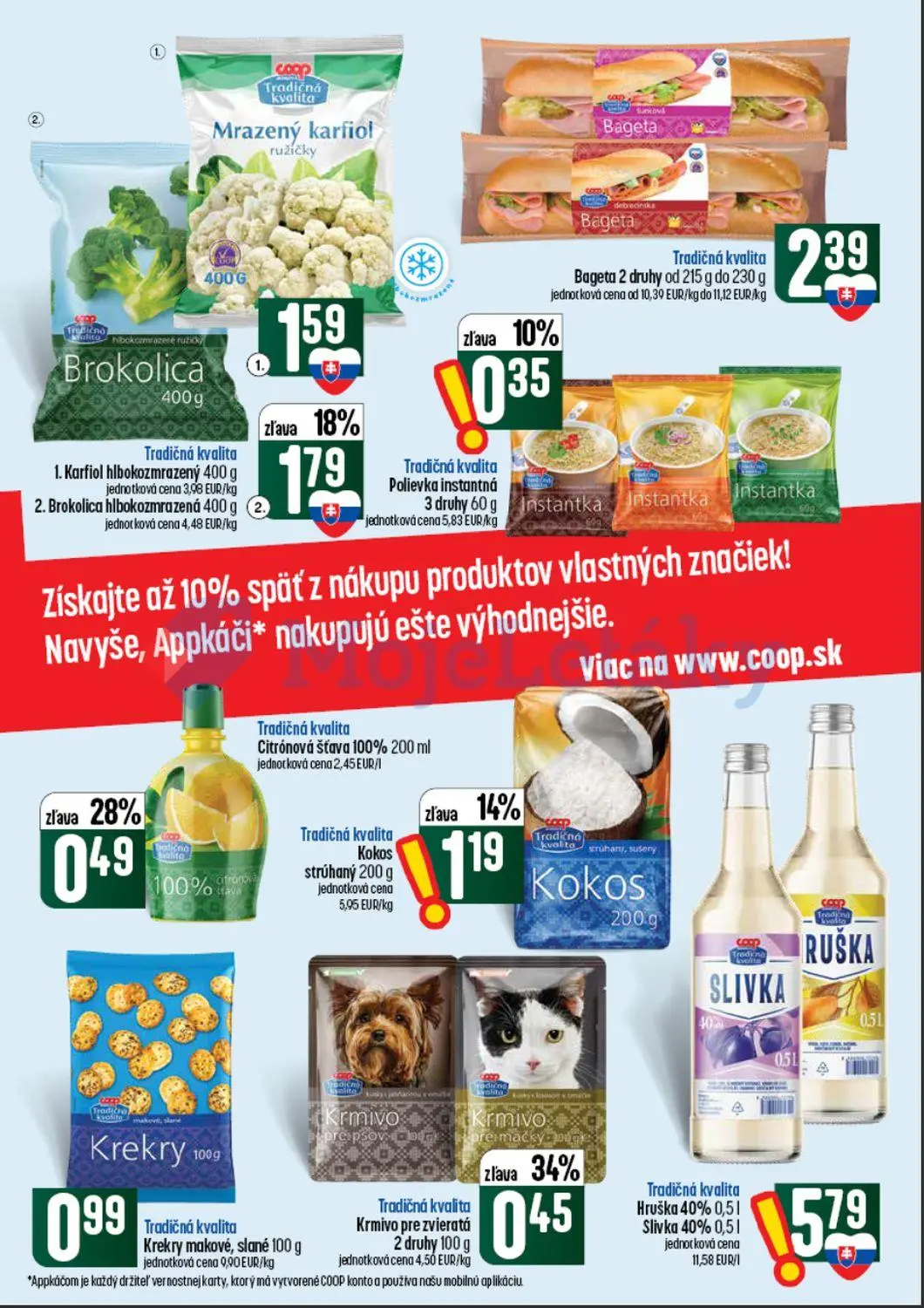 Coop Tempo leták, strana 9 z 60 — Krmivo pre zvieratá, Brokolica hlbokozmrazená, Citrónová šťava 100%