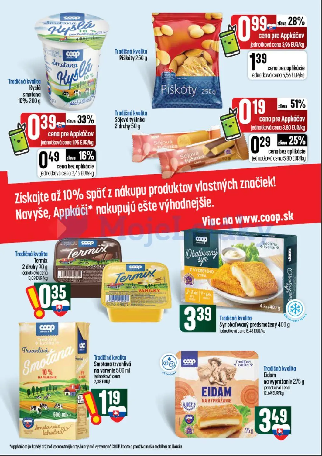 Coop Tempo leták, strana 11 z 60 — Piškóty, Kyslá Smotana 10%, Sójová tyčinka