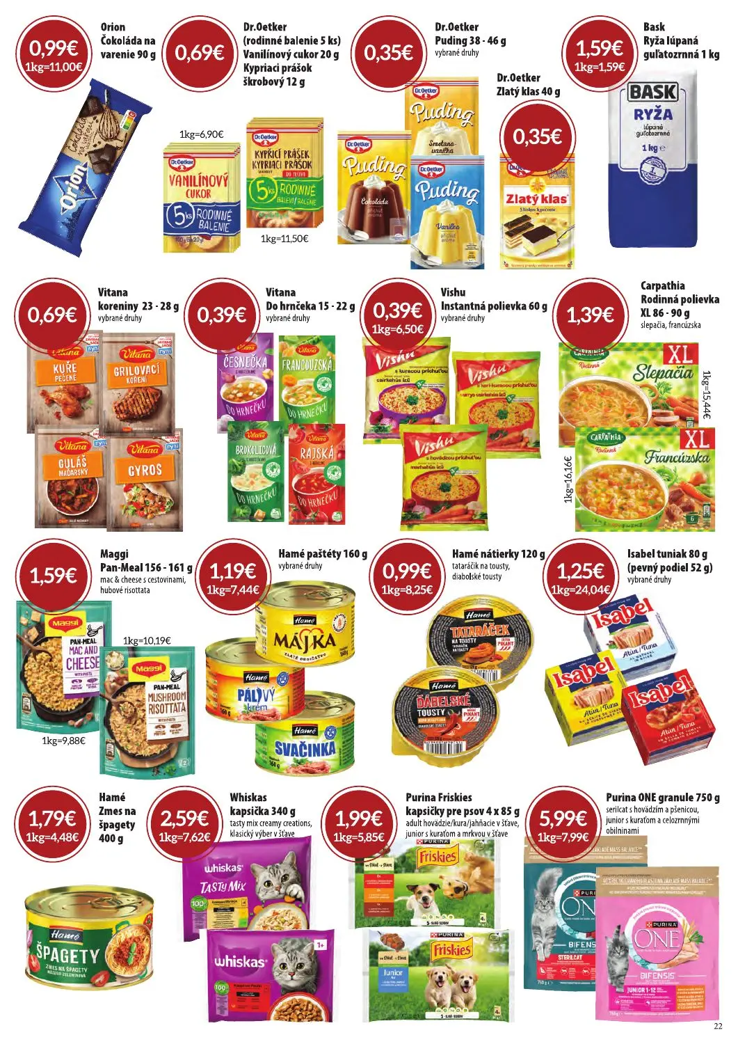 Cba Komfos leták, strana 22 z 24 — Orion Čokoláda na varenie 90 g, Dr.Oetker Vanilínový cukor 20 g, Dr.Oetker Kypriaci prášo…