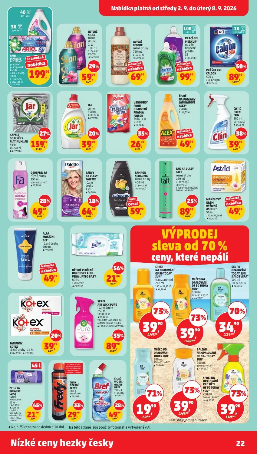 PENNY leták, strana 22 z 33 — SPREJ AIR WICK PURE různé druhy, ČISTIČ OKEN CLIN