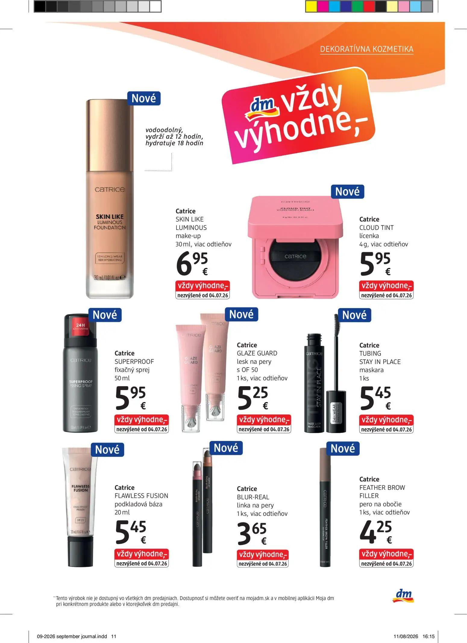 DM Drogerie leták, strana 11 z 32 — Catrice SKIN LIKE LUMINOUS make-up, Catrice CLOUD TINT lícenka, Catrice SUPERPROOF fixač…