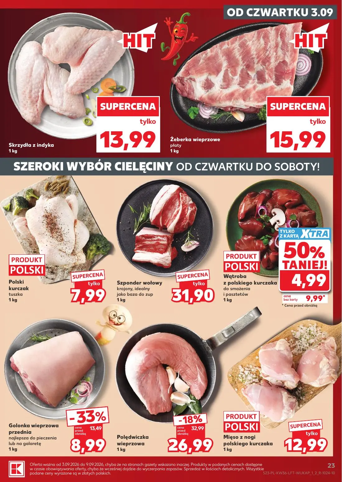 Kaufland gazetka, strona 23 z 61 — Mięso z nogi polskiego kurczaka