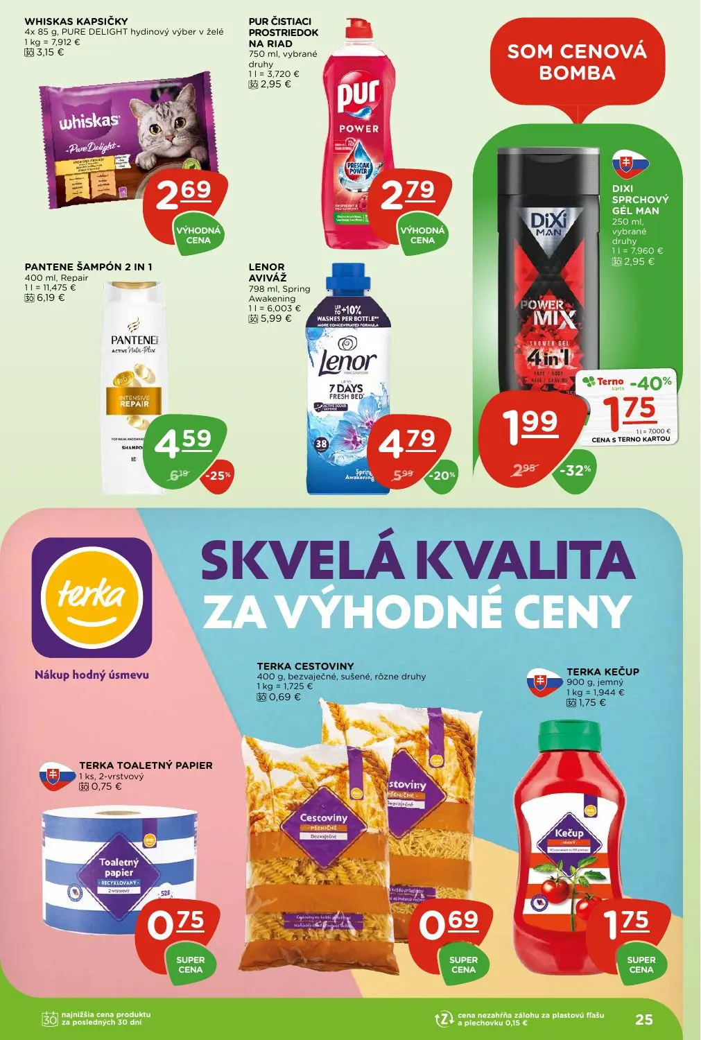 Terno leták, strana 25 z 28 — PANTENE ŠAMPÓN 2 IN 1 Repair, LENOR AVIVÁŽ Spring Awakening, DIXI SPRCHOVÝ GÉL MAN