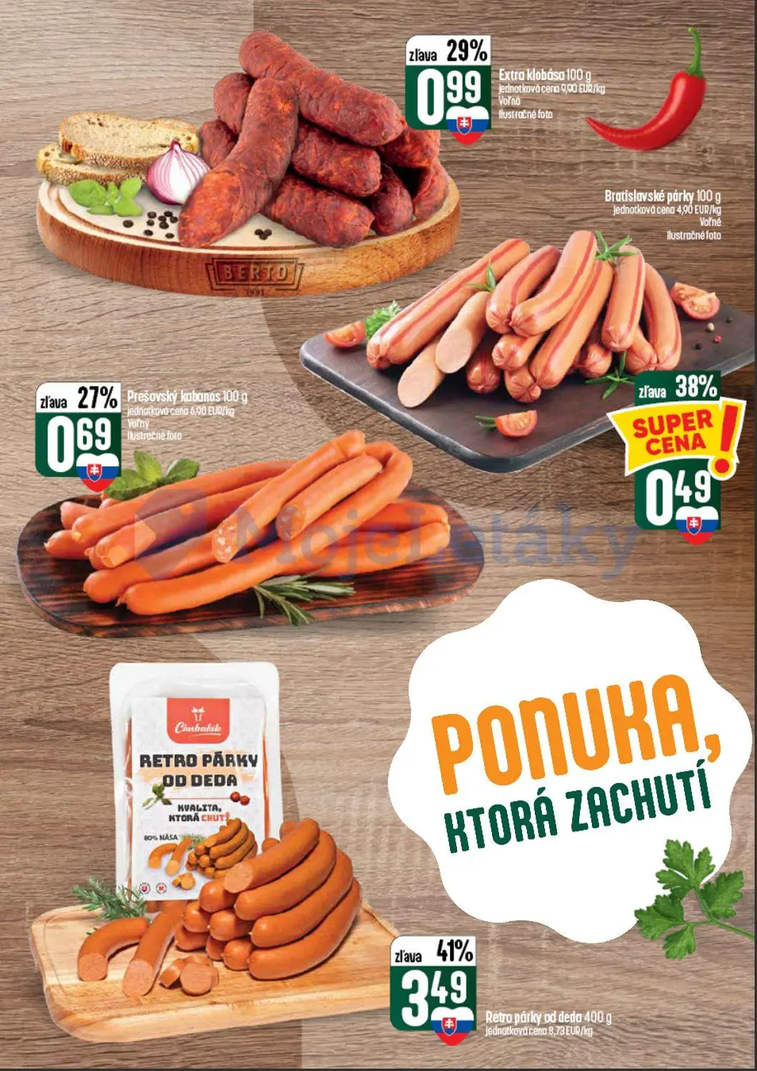 Coop Tempo leták, strana 17 z 60 — Retro párky od deda, Extra klobása, Bratislavské párky