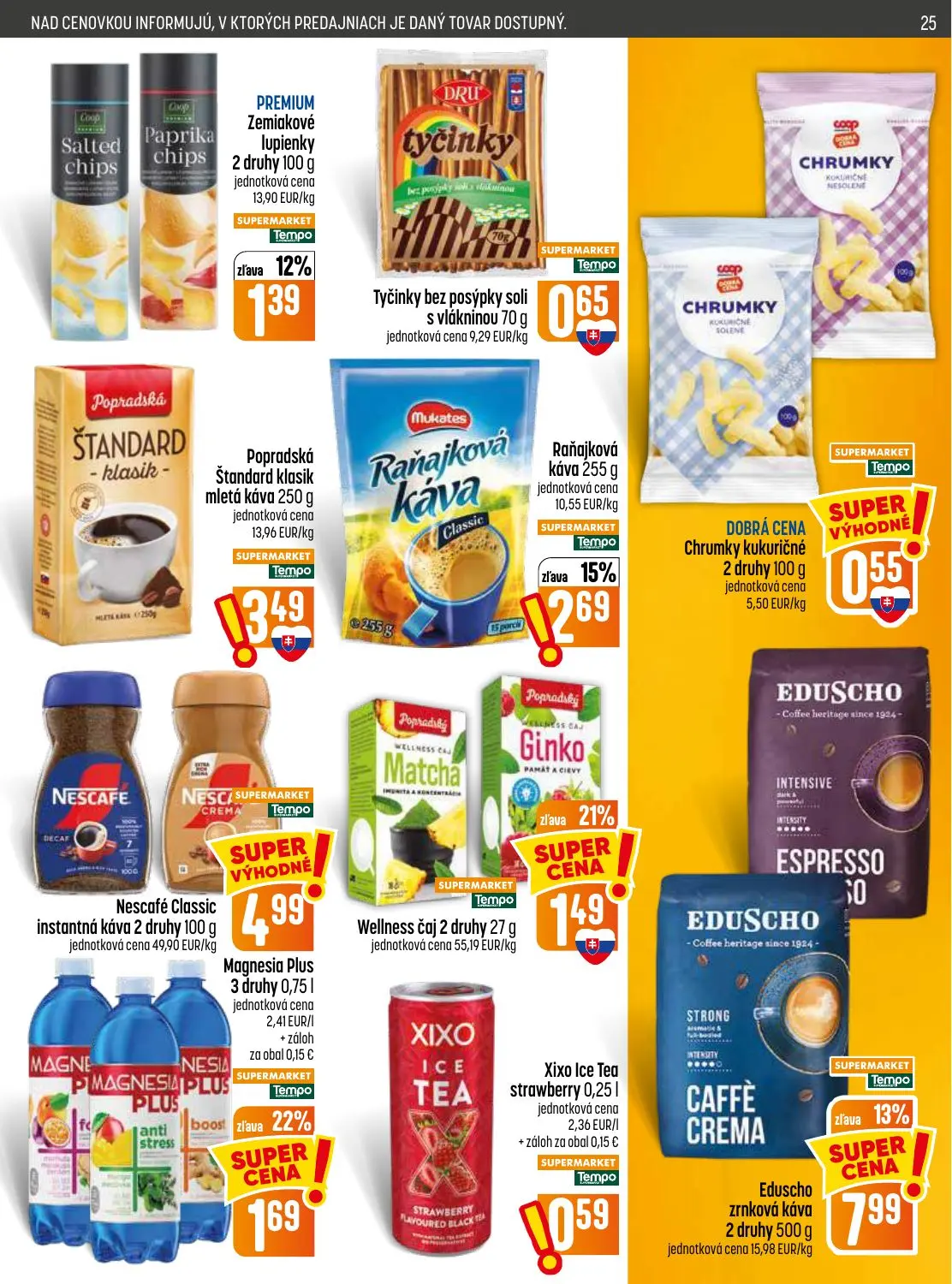 Coop Jednota leták, strana 25 z 32 — Eduscho zrnková káva, Magnesia Plus, Raňajková káva