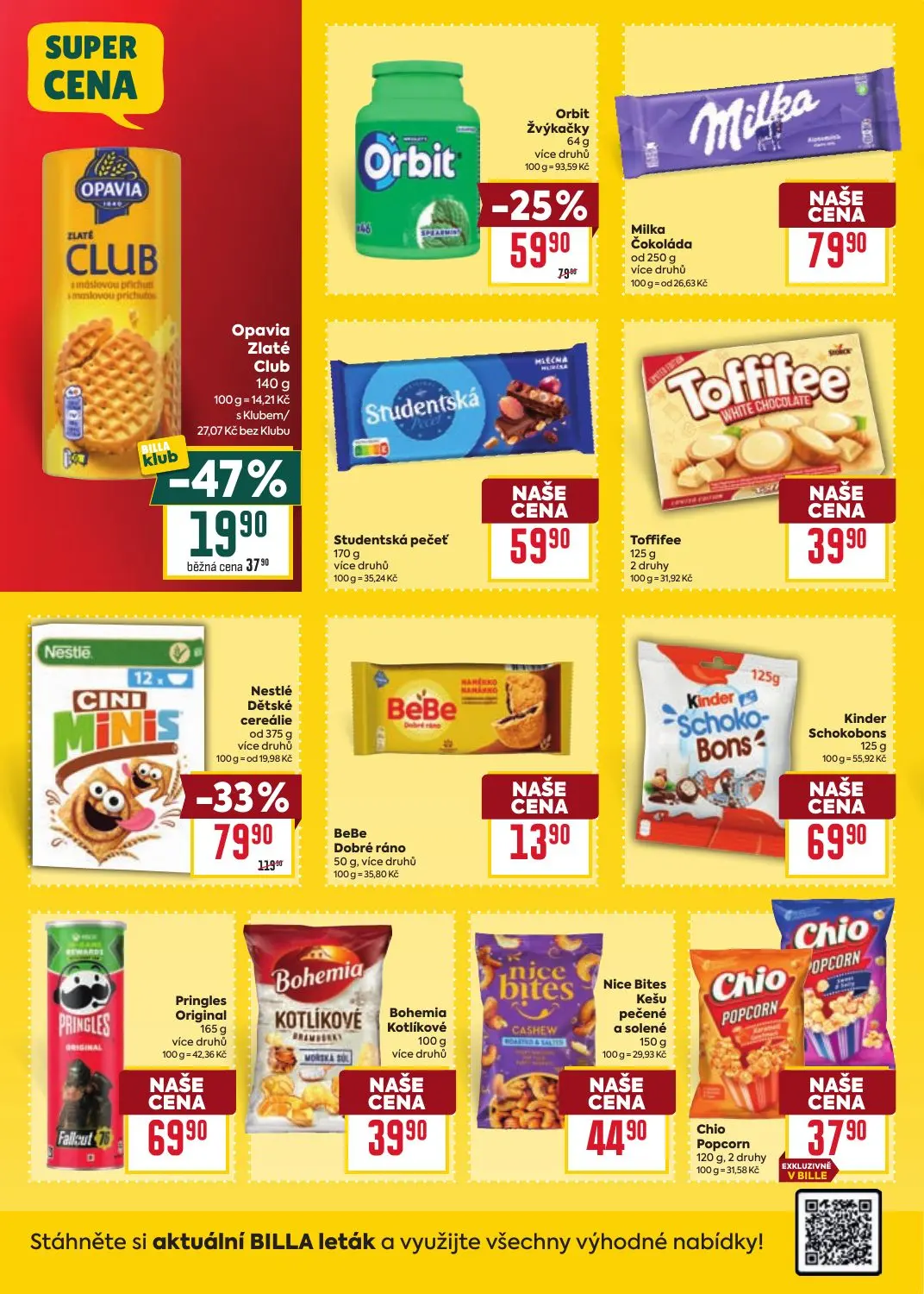 Billa leták, strana 26 z 39 — Nestlé Dětské cereálie, Orbit Žvýkačky, Opavia Zlaté Club