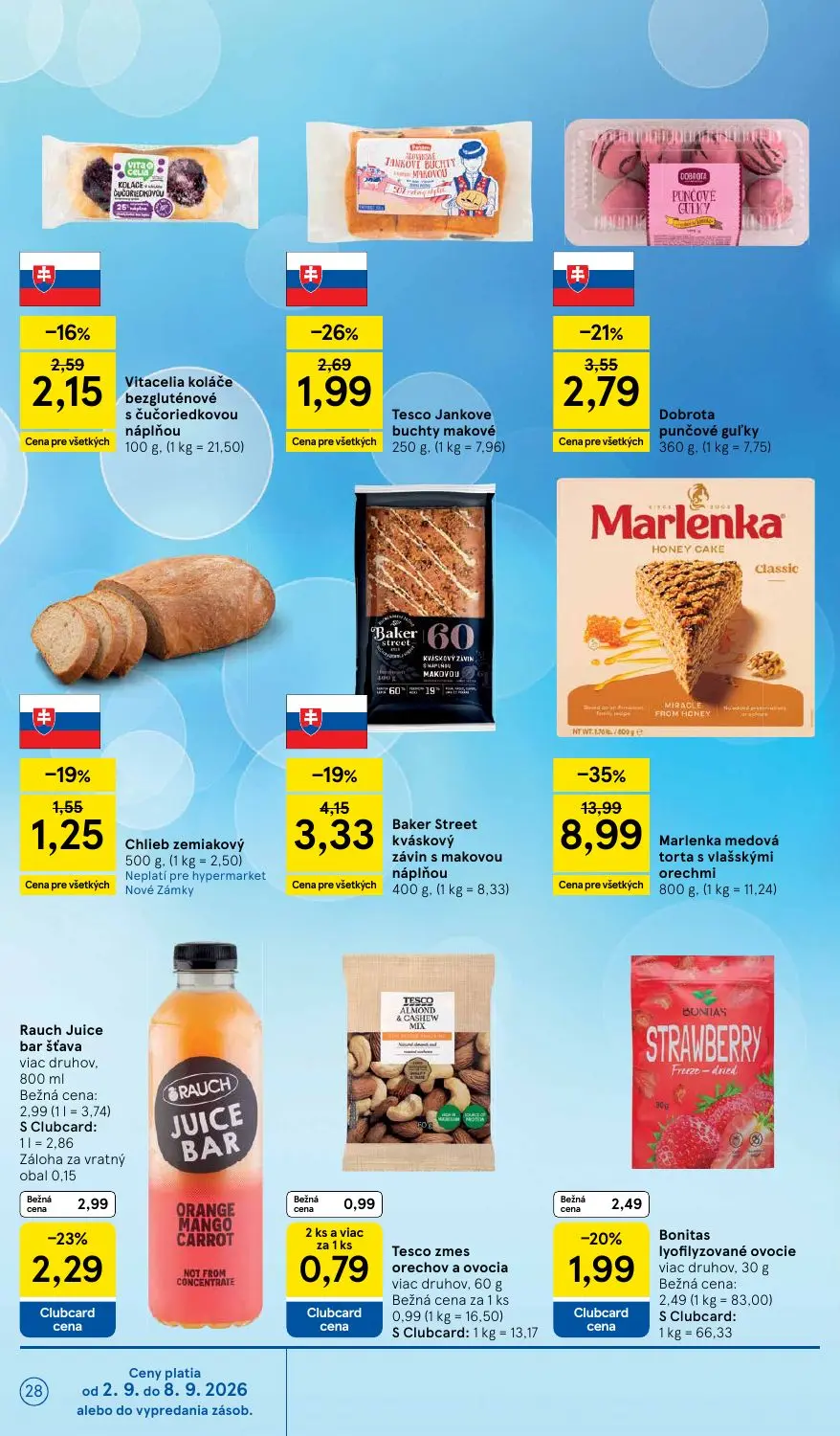 Tesco leták, strana 28 z 41 — Marlenka medová torta s vlašskými orechmi