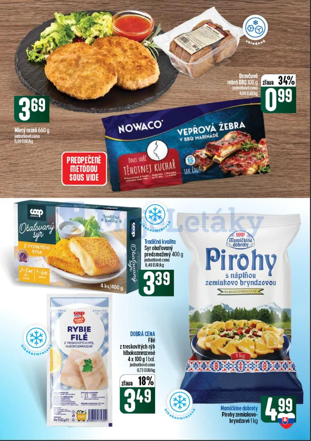 Coop Tempo leták, strana 20 z 60 — Filé z treskovitých rýb hlbokozmrazené, Bravčové rebrá BBQ, Mletý rezeň