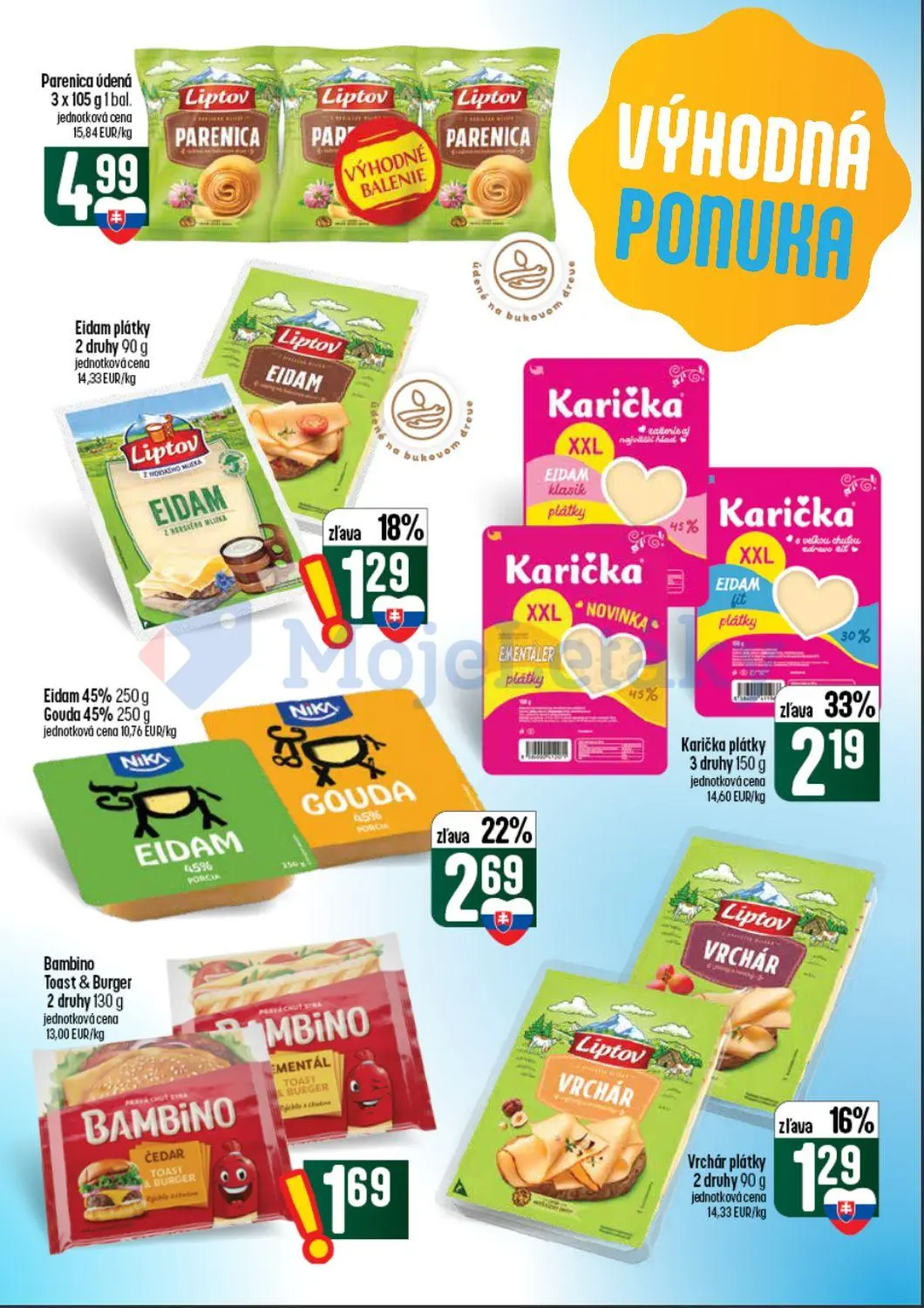 Coop Tempo leták, strana 23 z 60 — Karička plátky 3 druhy 150 g, Eidam 45% 250 g, Gouda 45% 250 g