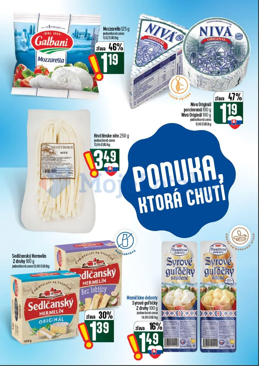 Coop Tempo leták, strana 24 z 60 — Niva Originál porciovaná, Galbani Mozzarella, Sedlčanský Hermelín