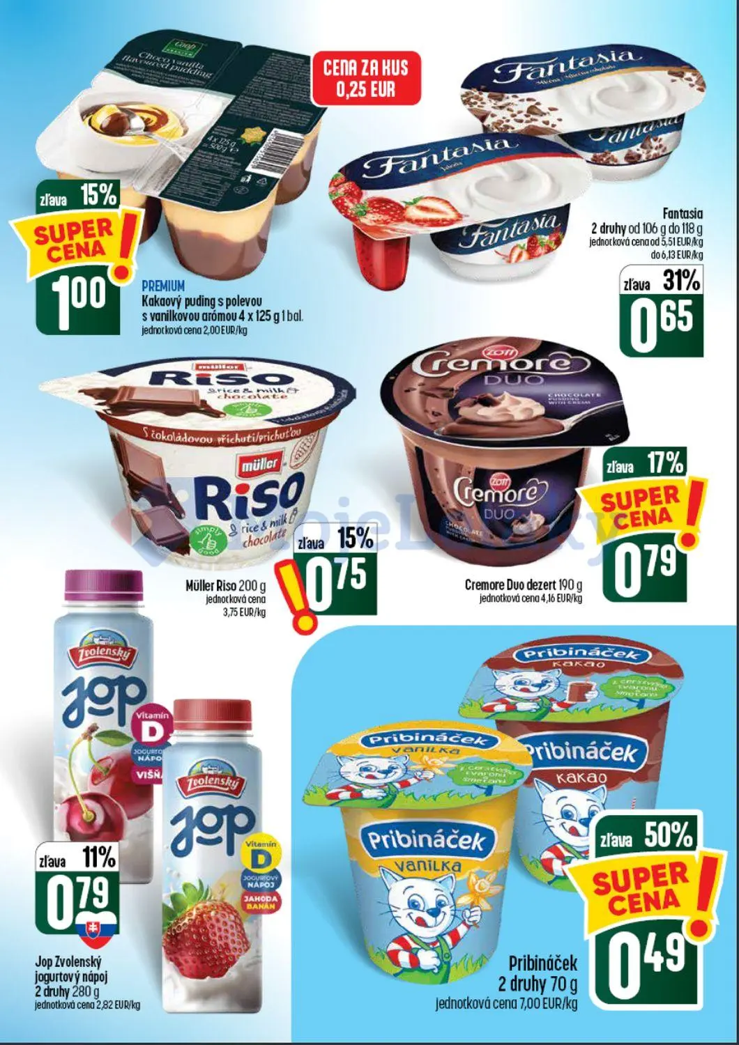 Coop Tempo leták, strana 29 z 60 — Pribináček, Fantasia, PREMIUM Kakaový puding s polevou s vanilkovou arómou
