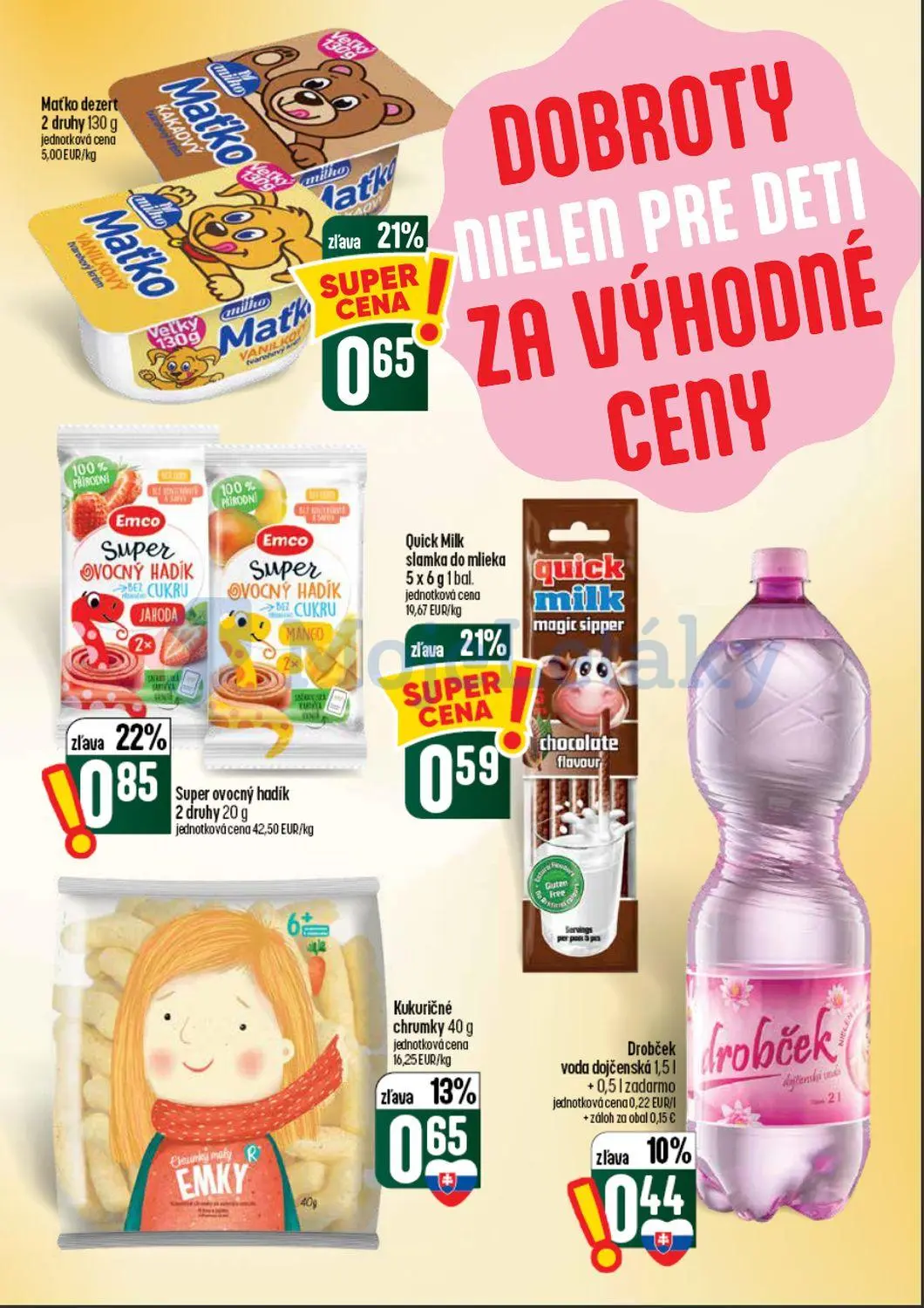 Coop Tempo leták, strana 33 z 60 — Emco Super ovocný hadík, Matko dezert, Quick Milk slamka do mlieka