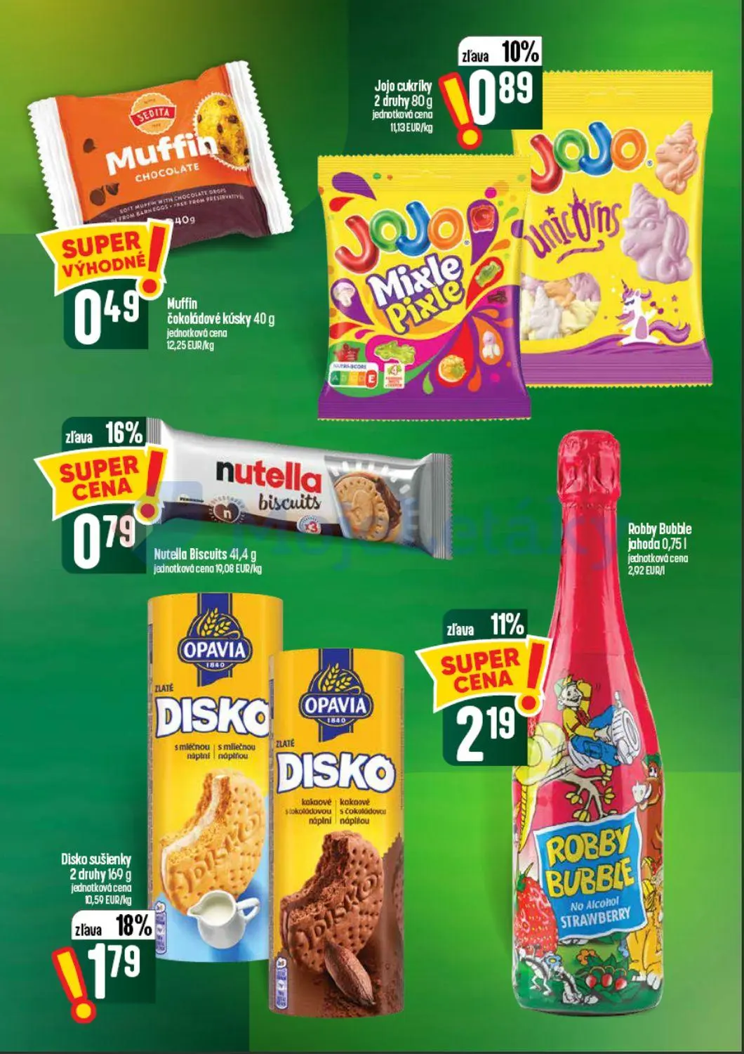 Coop Tempo leták, strana 39 z 60 — Disko sušienky, Robby Bubble jahoda, Nutella Biscuits