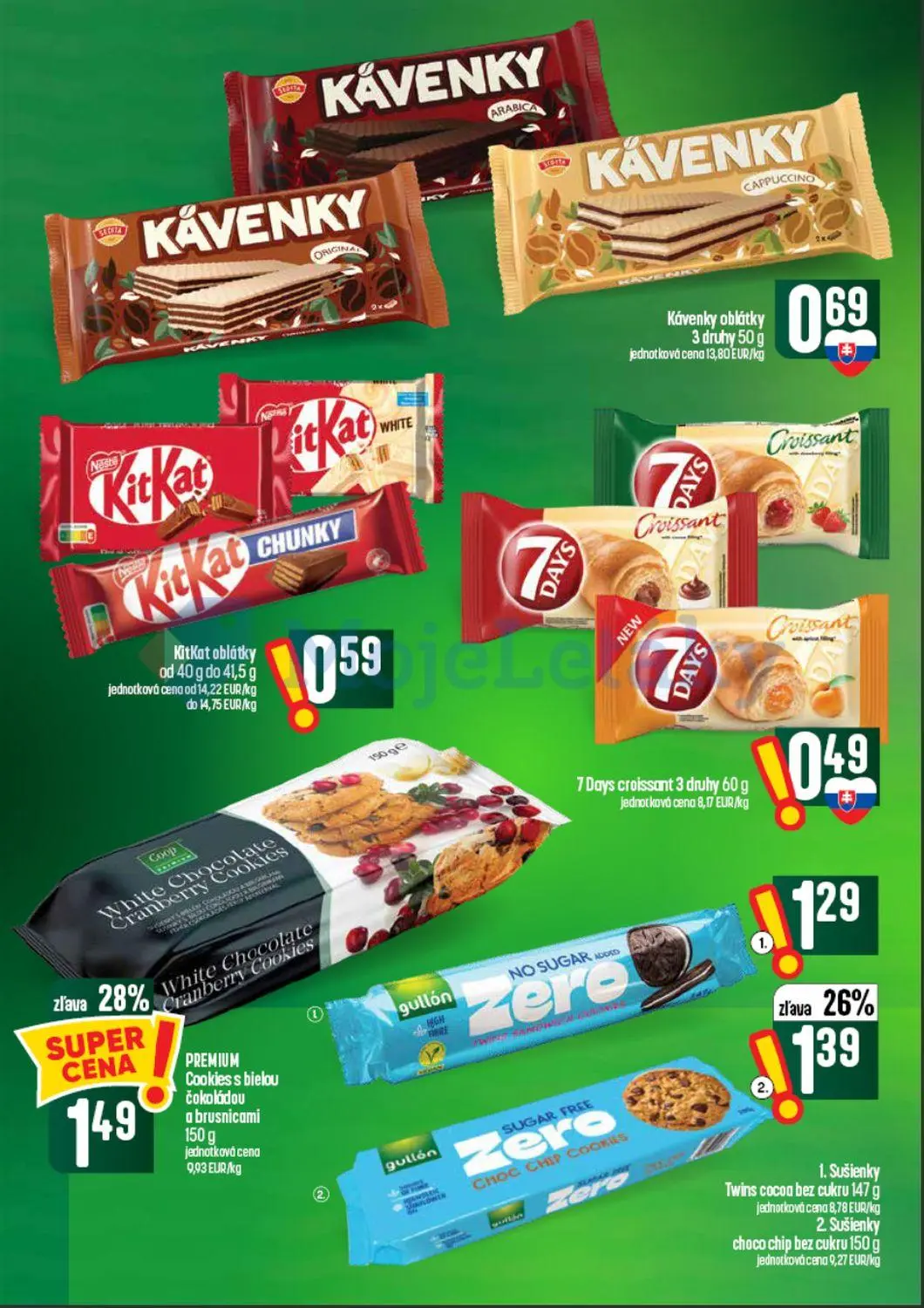 Coop Tempo leták, strana 42 z 60 — PREMIUM Cookies s bielou čokoládou a brusnicami, Sušienky choco chip bez cukru, Kávenky o…