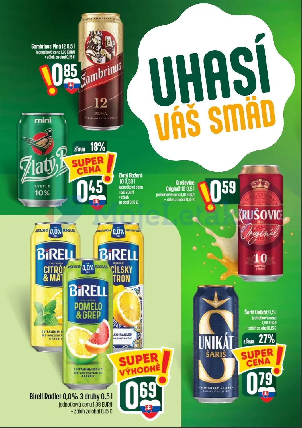 Coop Tempo leták, strana 50 z 60 — Šariš Unikát, Zlatý Bažant, Gambrinus Plná 12