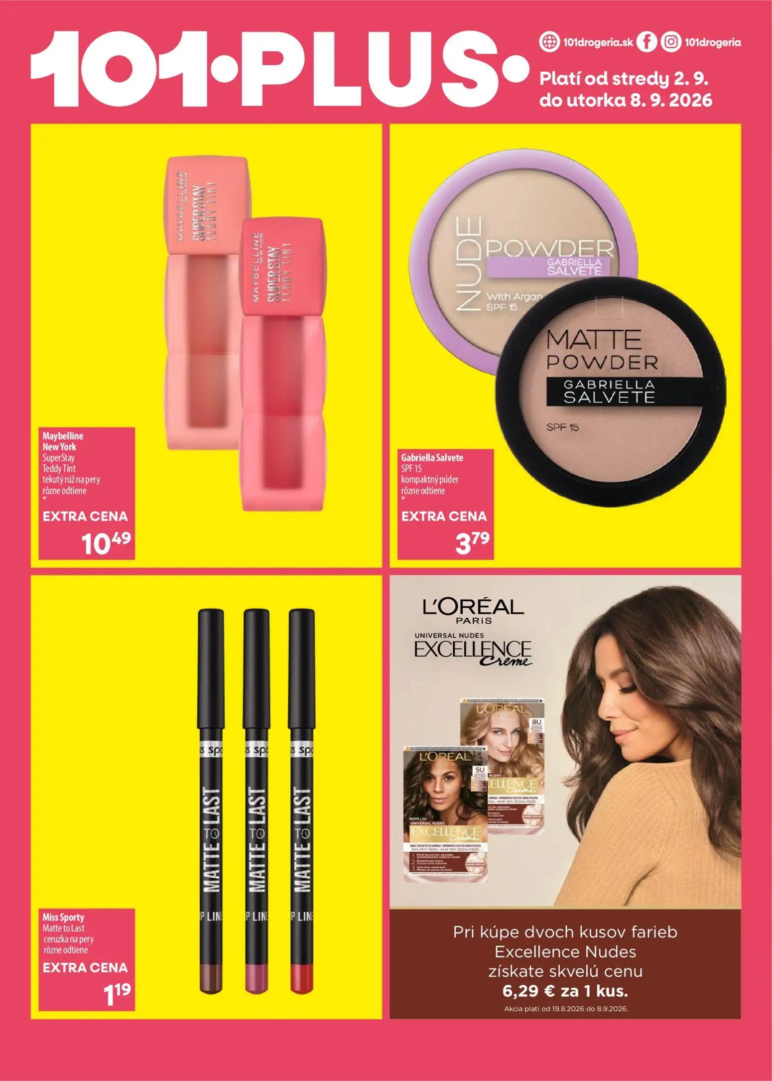 101 Drogerie leták, strana 2 z 5 — Maybelline New York Super Stay Teddy Tint tekutý rúž na pery rôzne odtiene, Gabriella Sal…