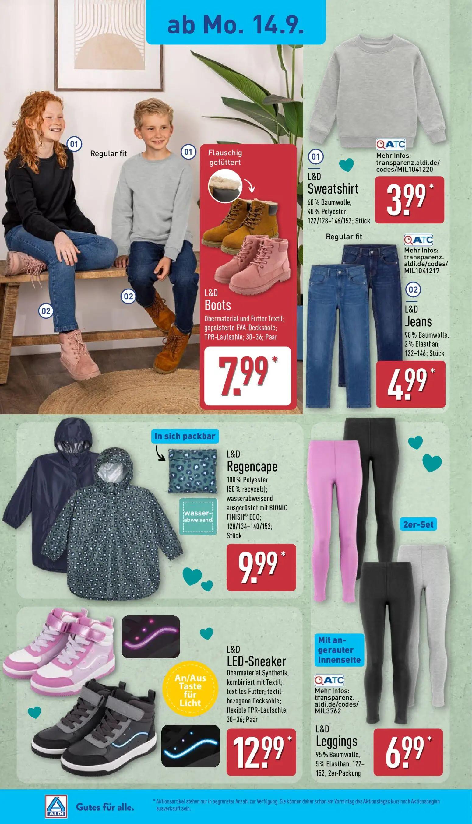 Aldi Nord Prospekt, Seite 6 von 17 — L&D Sweatshirt, L&D Boots, L&D Jeans