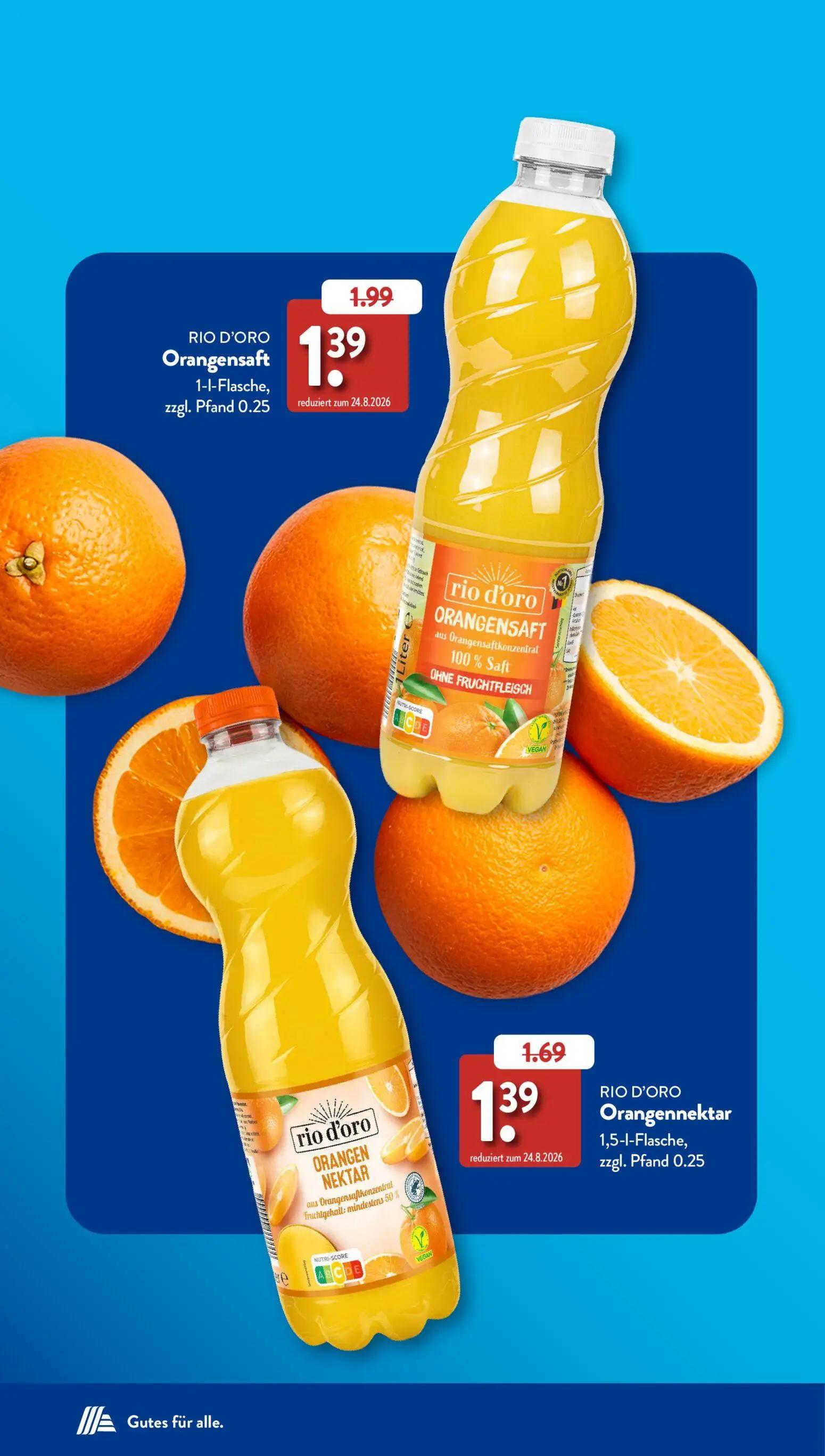 Aldi Süd Prospekt, Seite 4 von 58 — RIO D'ORO Orangensaft, RIO D'ORO Orangennektar