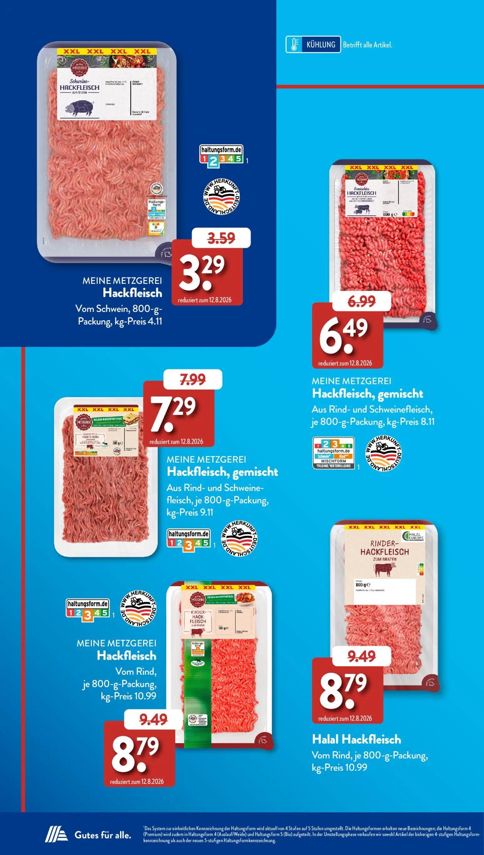 Aldi Süd Prospekt, Seite 8 von 58 — Hackfleisch Vom Rind, Halal Hackfleisch Vom Rind, Hackfleisch, gemischt Aus Rind- und Sc…