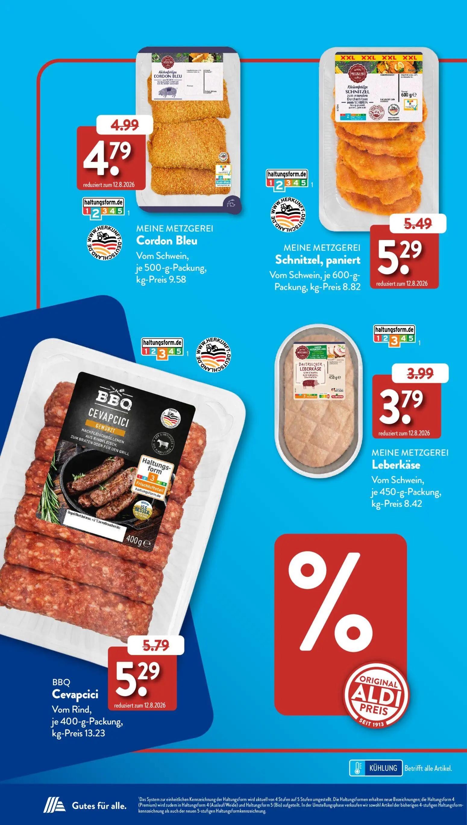 Aldi Süd Prospekt, Seite 12 von 58 — BBQ Cevapcici, MEINE METZGEREI Cordon Bleu, MEINE METZGEREI Schnitzel, paniert