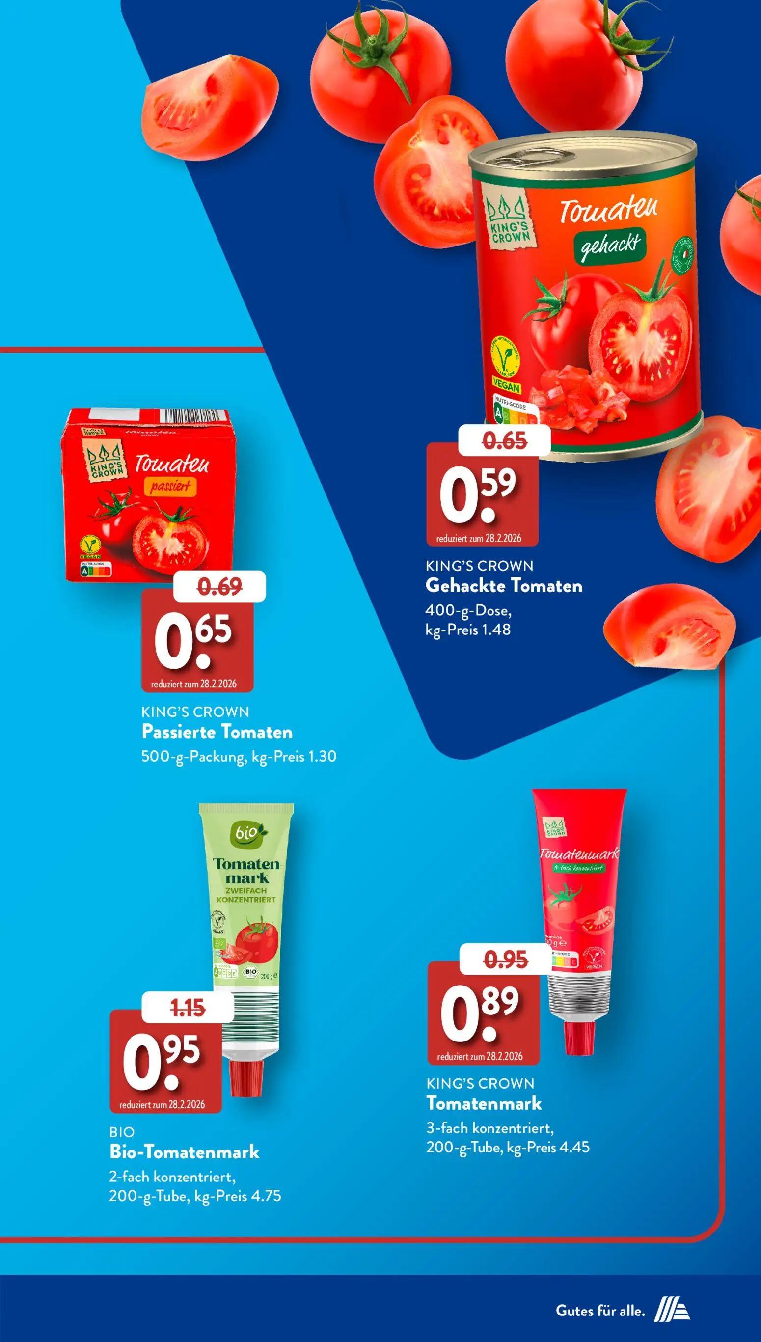 Aldi Süd Prospekt, Seite 57 von 58 — Bio-Tomatenmark, Gehackte Tomaten, Tomatenmark