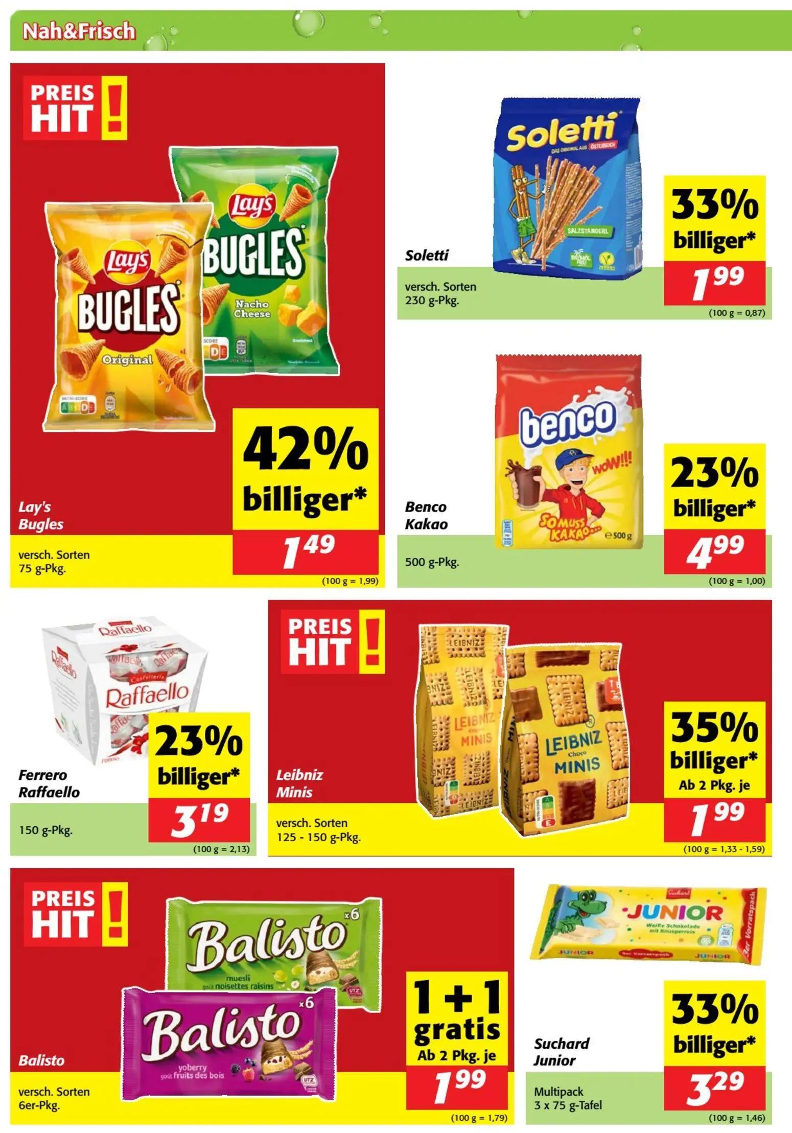 Nah & Frisch Prospekt, Seite 6 von 8 — Suchard Junior, Benco Kakao, Lay's Bugles